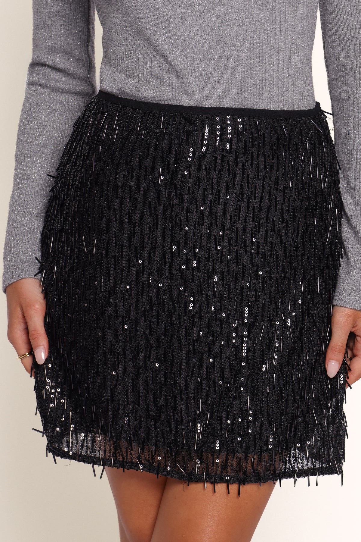 BOTTOMS Ardyn Beaded Mini Skirt - Black