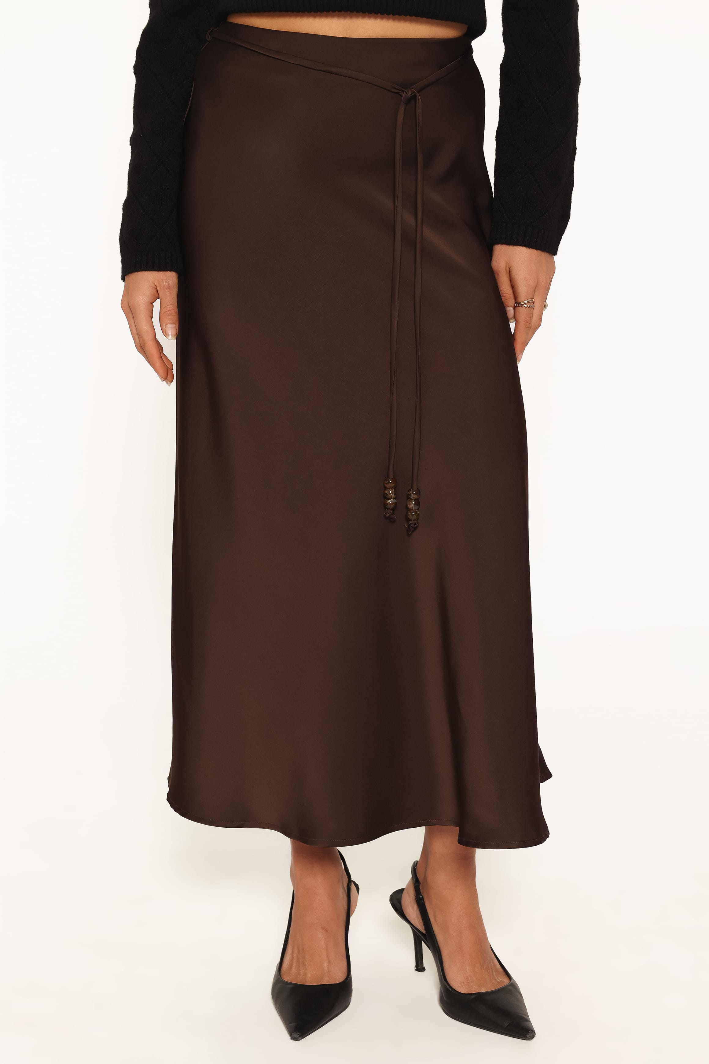 BOTTOMS Bayley Midi Skirt - Chocolate Brown