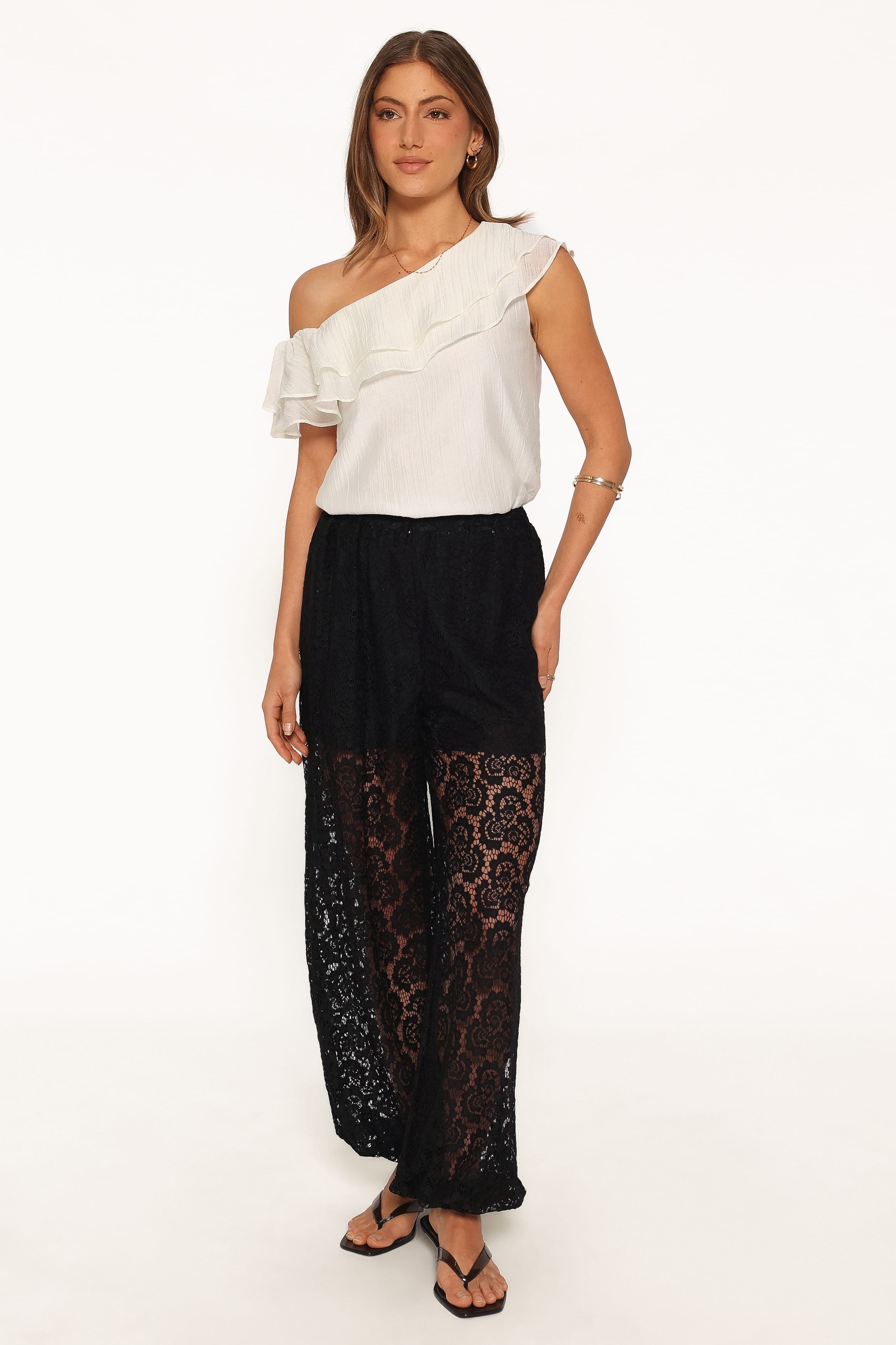 BOTTOMS Chloe Balloon Lace Pant - Black