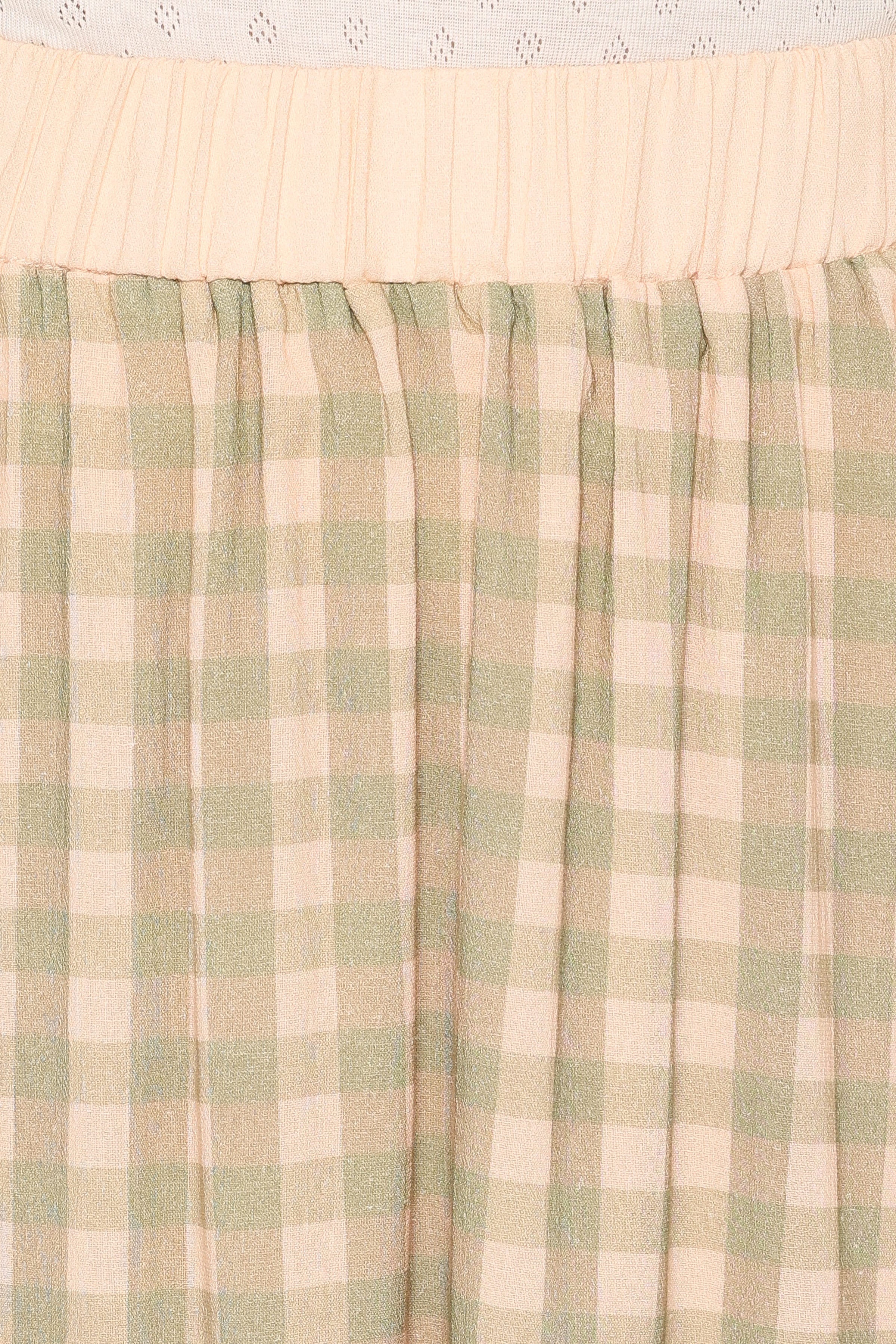 BOTTOMS Daroda Midi Circle Skirt - Green/Pink Gingham