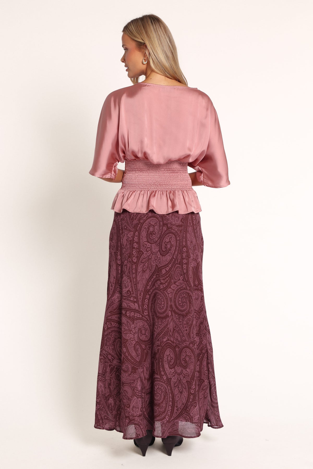 BOTTOMS Dawson Maxi Skirt - Wine Paisley