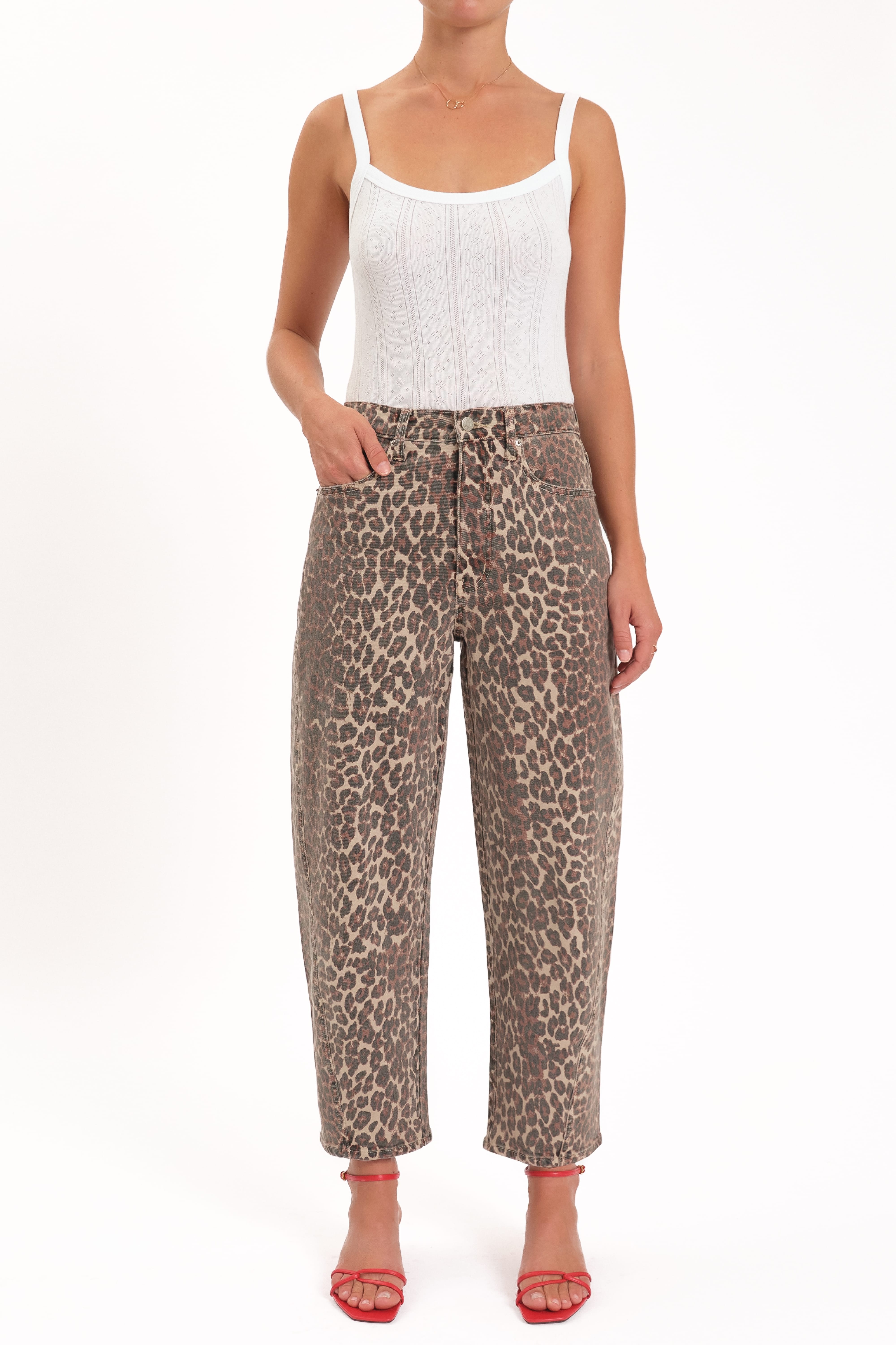 BOTTOMS Daze Westward Barrel Leg Jeans - Cool Cat