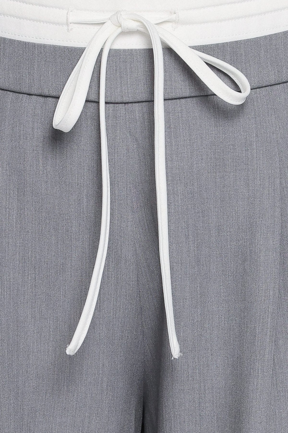 BOTTOMS Drapey Double Waistband Relaxed Trousers - Heather Grey