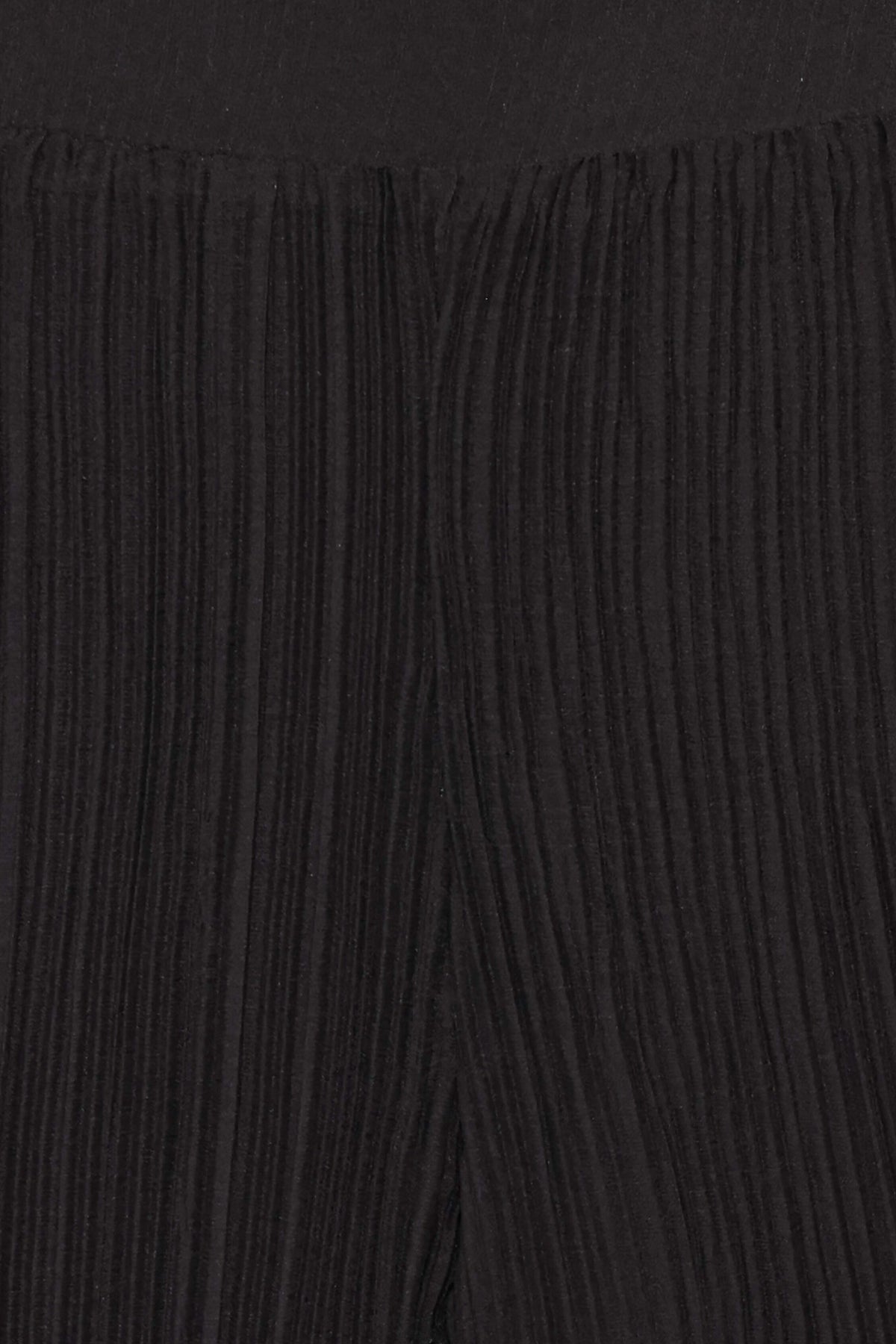 BOTTOMS Elisa Wide Leg Plisse Pants - Black