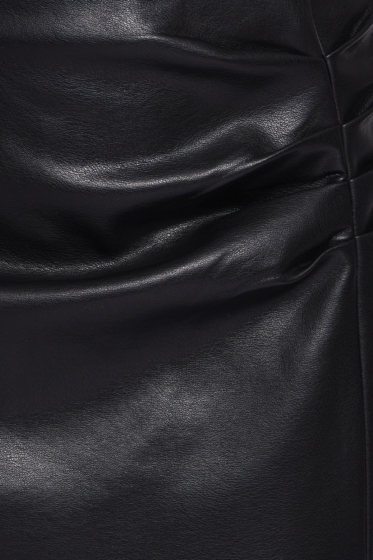 BOTTOMS Freida Vegan Leather Lace Trim Midi Skirt - Black
