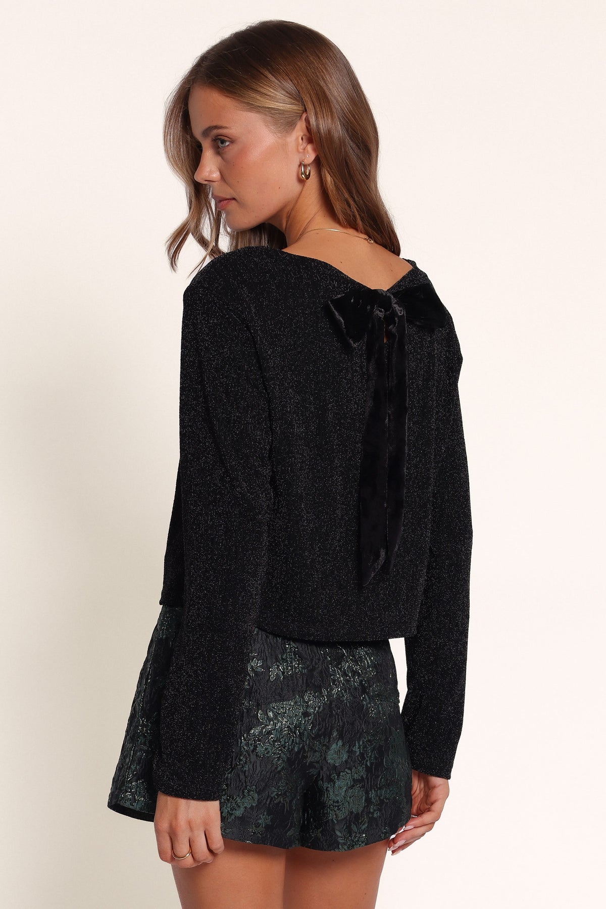 BOTTOMS Jenna Micro Shorts - Emerald Brocade