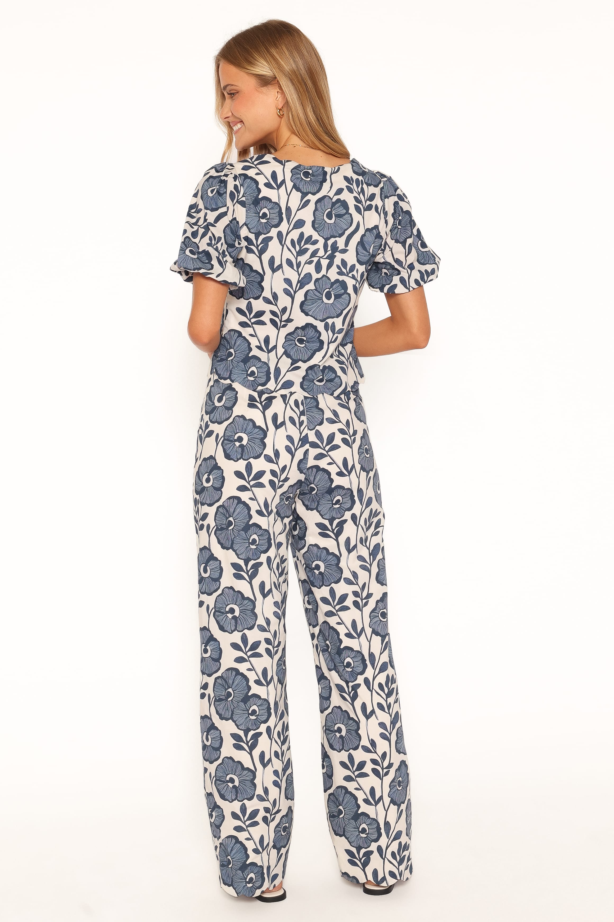 BOTTOMS Jensen Scallop Hem Pant - Blue Floral