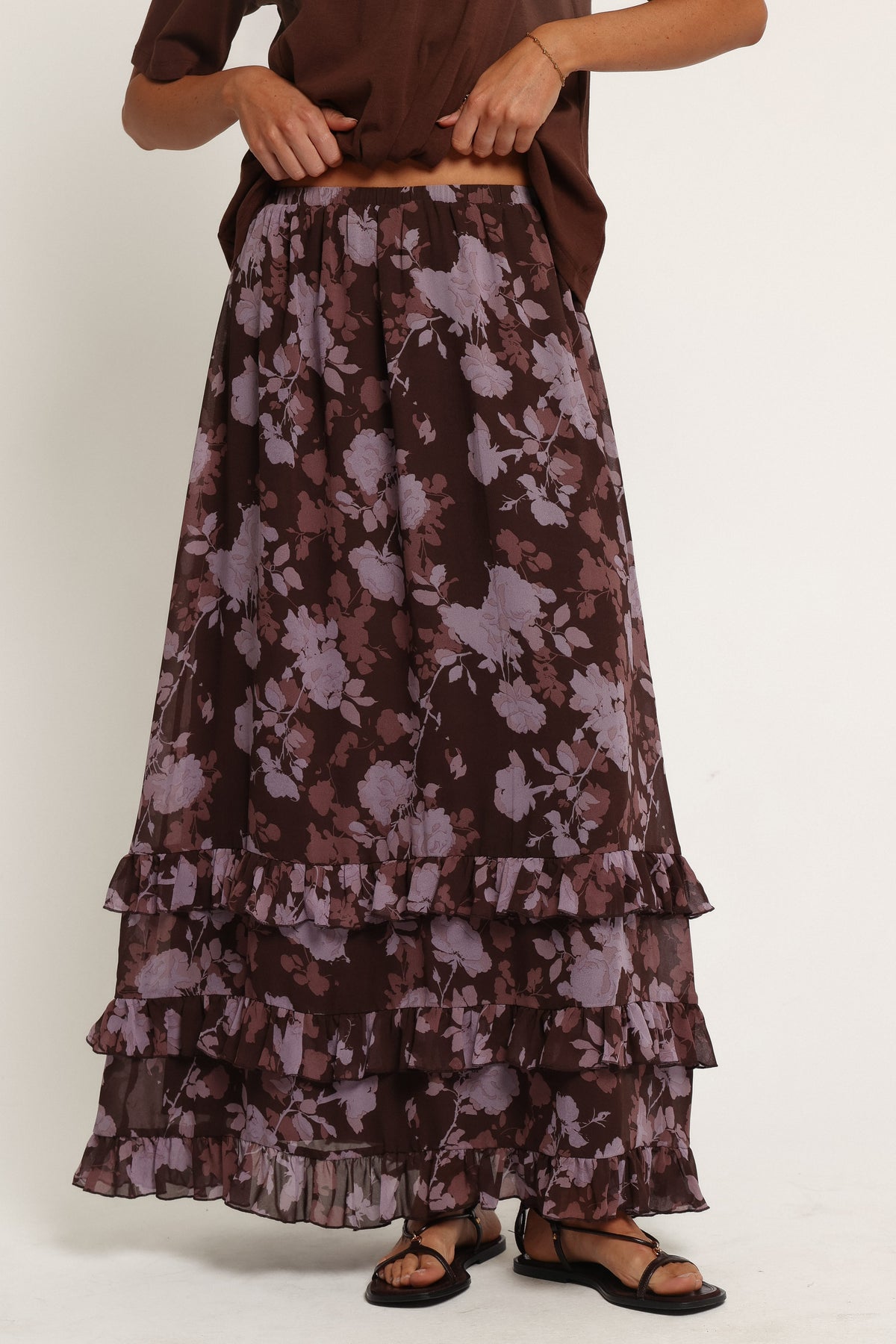 BOTTOMS Kadie Maxi Skirt - Purple Floral