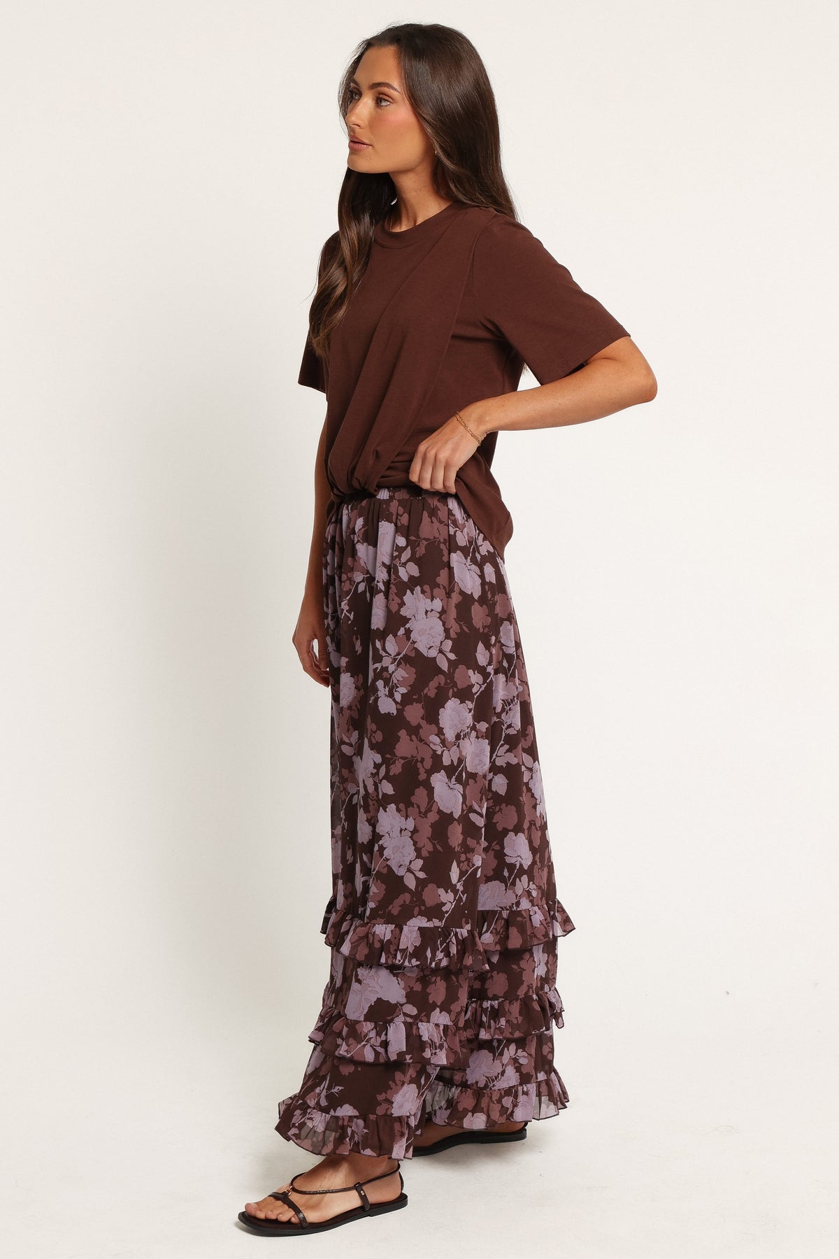 BOTTOMS Kadie Maxi Skirt - Purple Floral