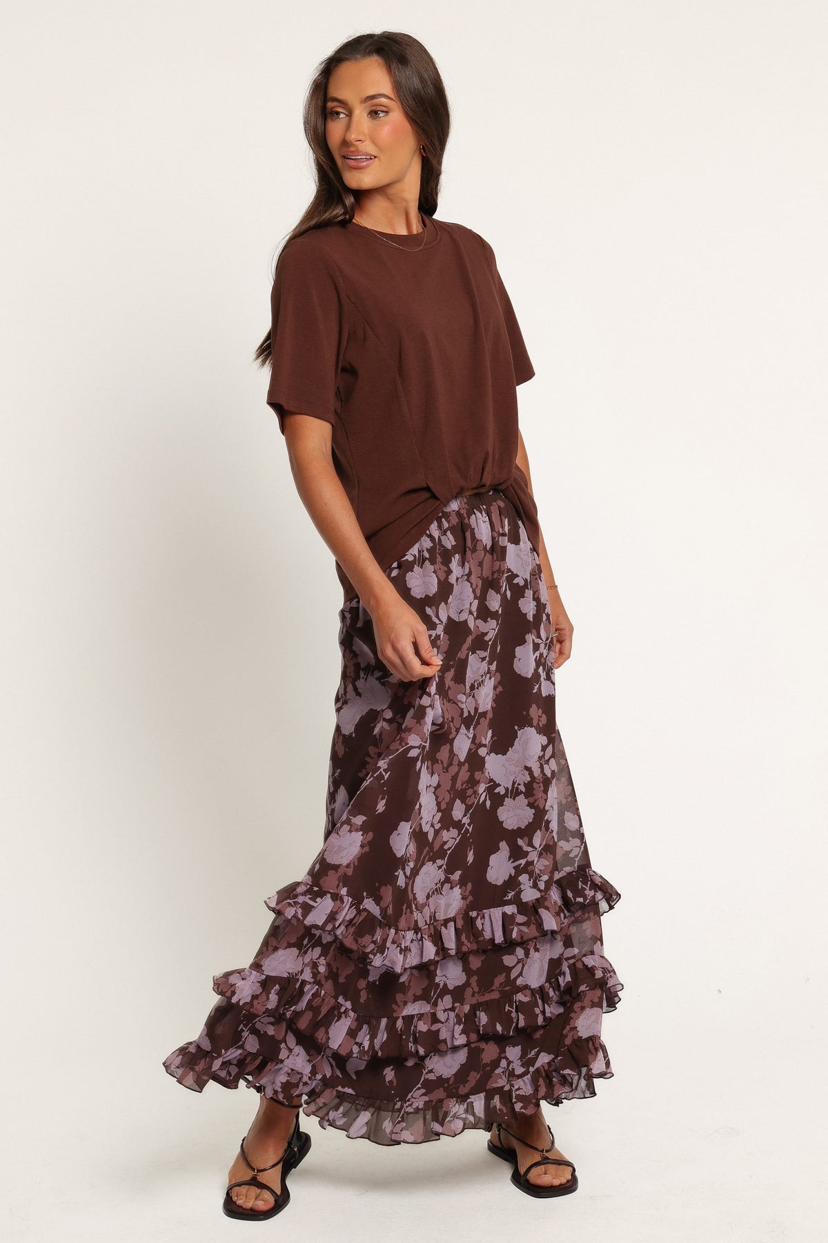 BOTTOMS Kadie Maxi Skirt - Purple Floral