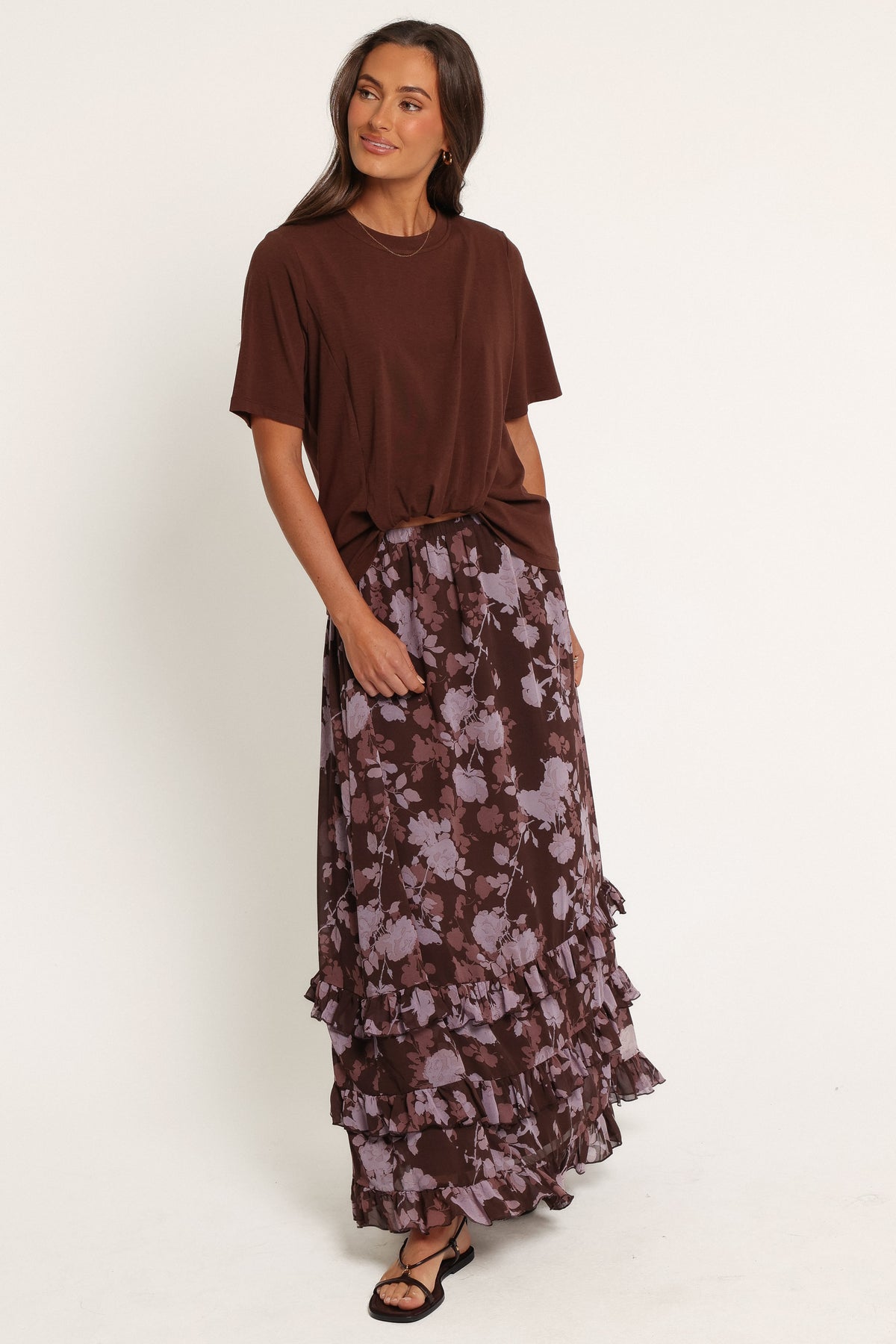BOTTOMS Kadie Maxi Skirt - Purple Floral