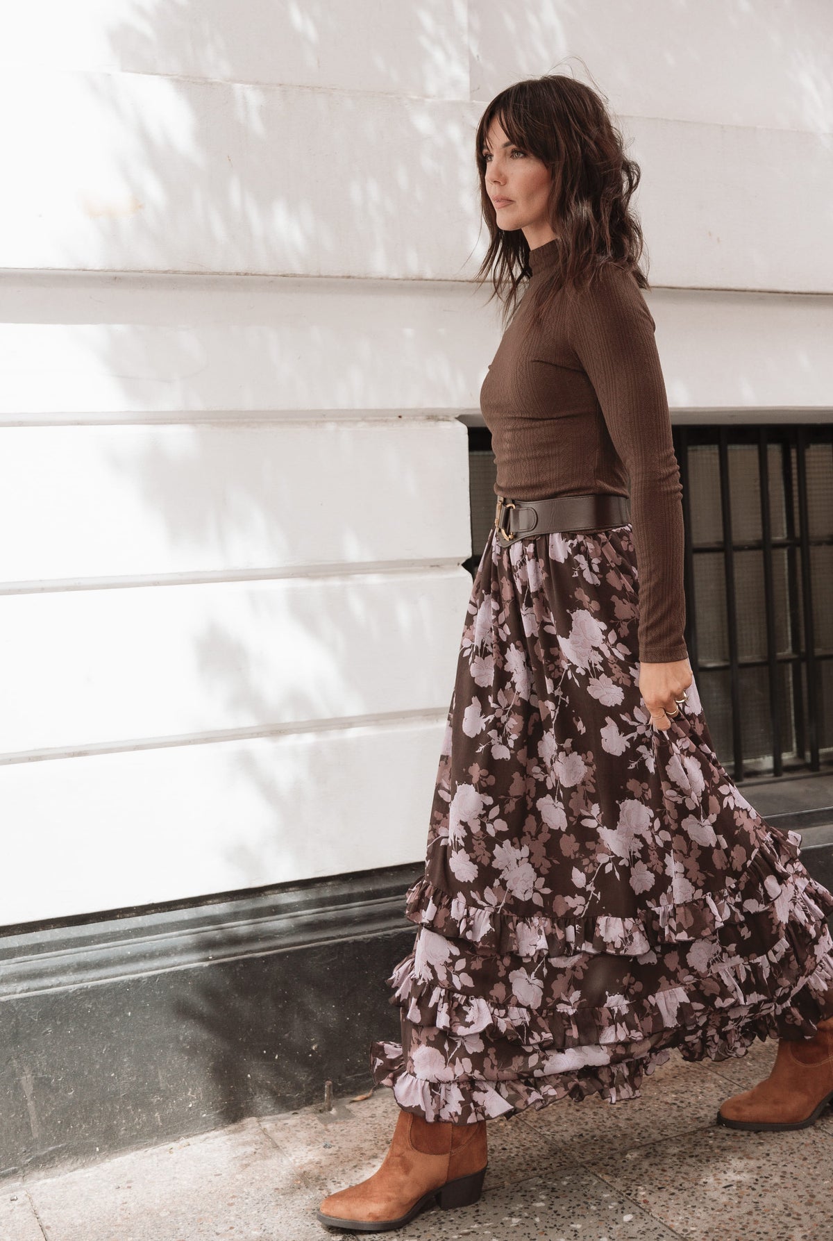 BOTTOMS Kadie Maxi Skirt - Purple Floral