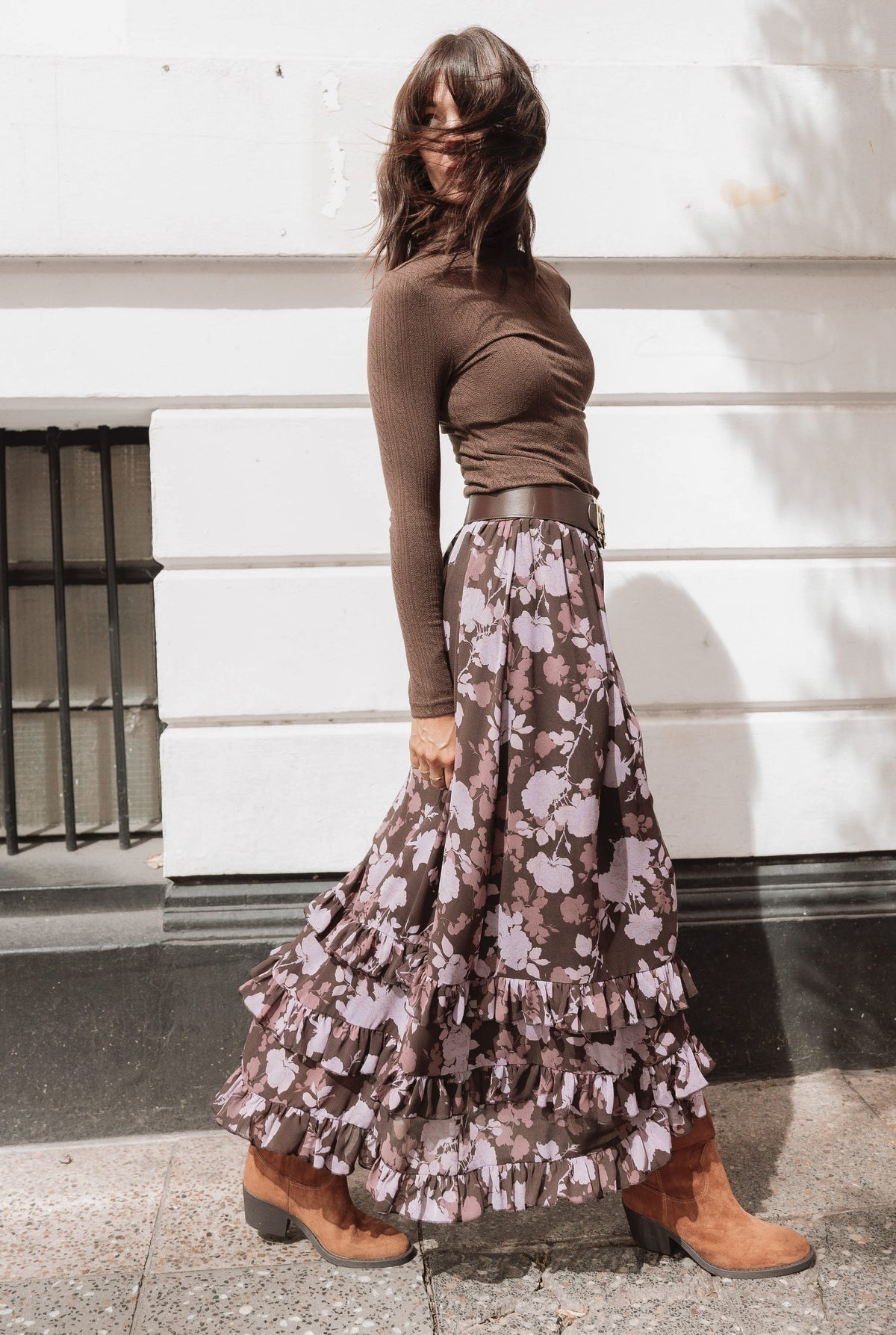 BOTTOMS Kadie Maxi Skirt - Purple Floral