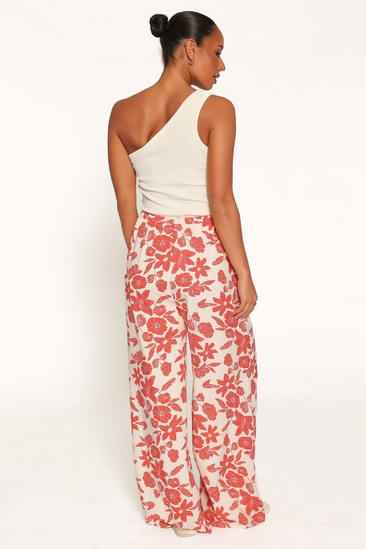 BOTTOMS Lira Tie Waist Pant - Red Floral