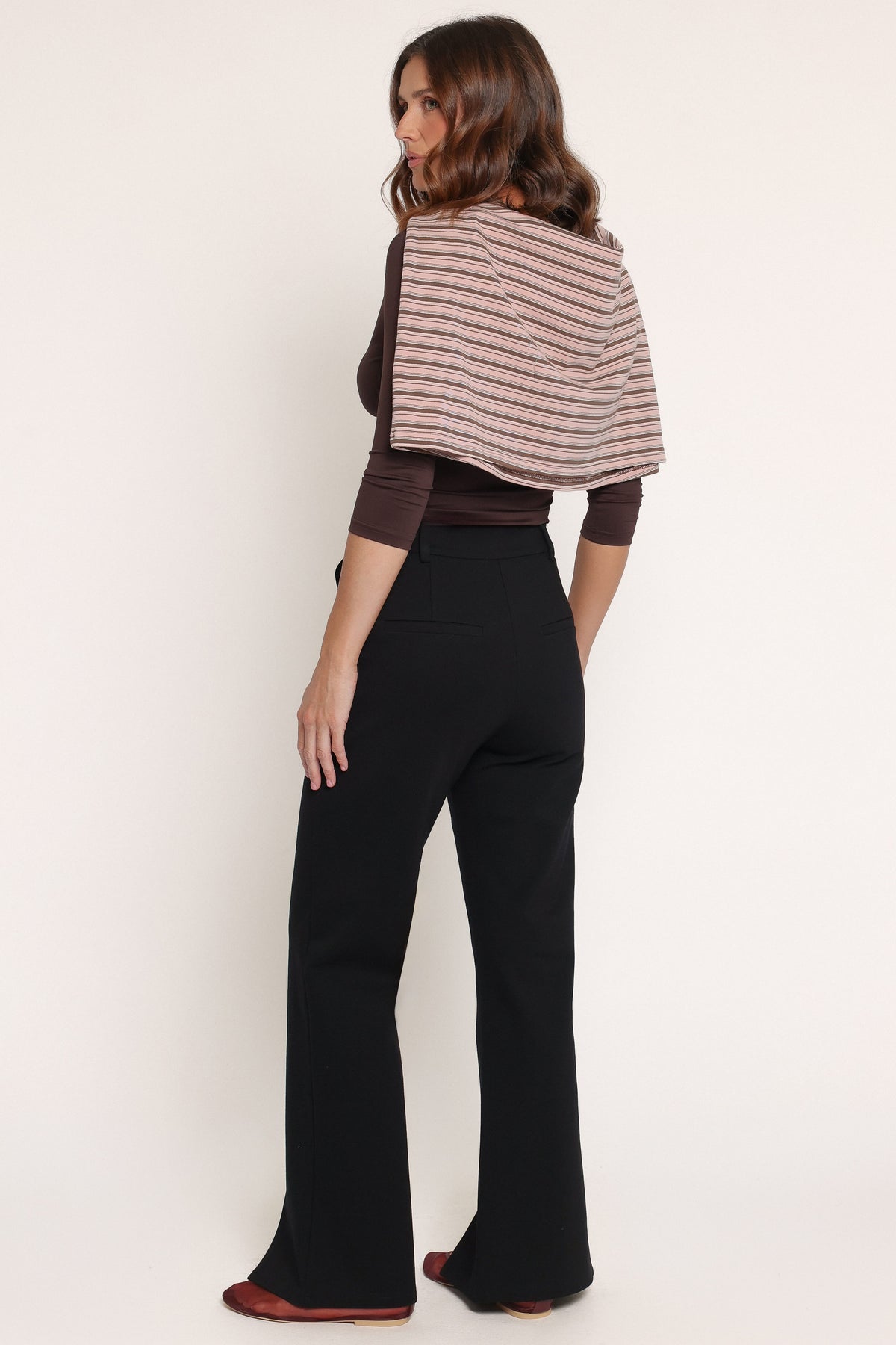 BOTTOMS Perfect Ponte Split Front Flared Pants - Black