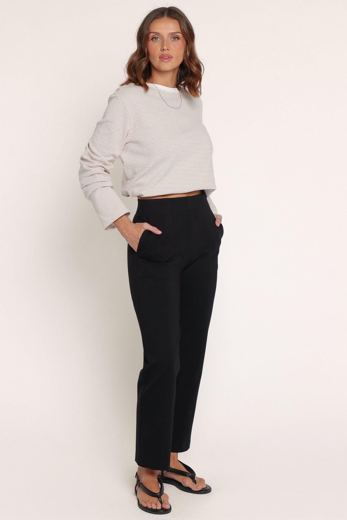 BOTTOMS Perfect Ponte Straight Leg Pants - Black