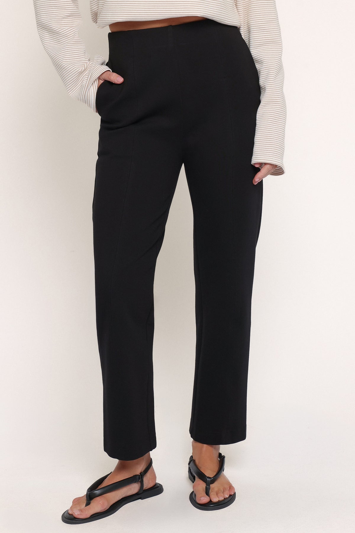 BOTTOMS Perfect Ponte Straight Leg Pants - Black