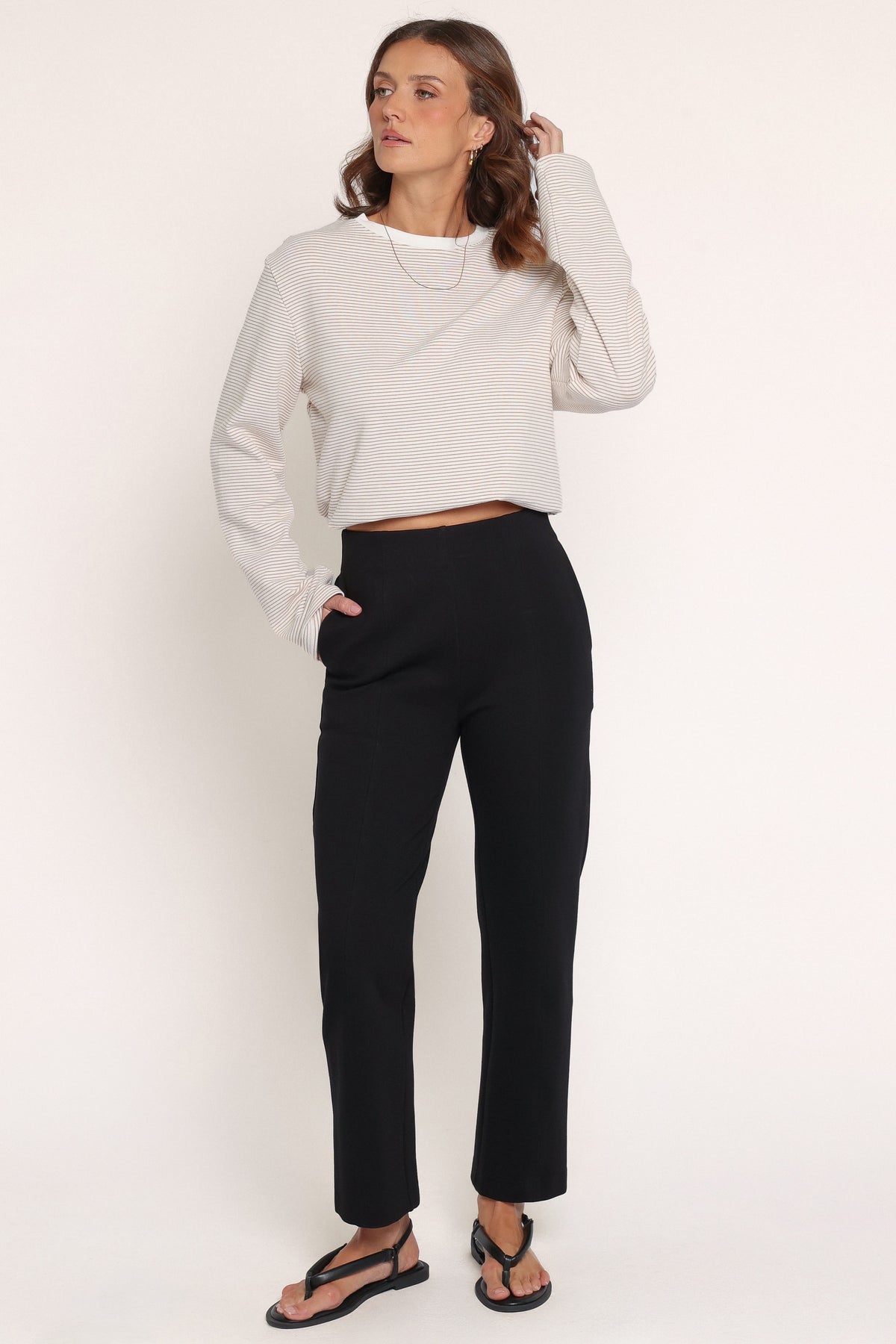 BOTTOMS Perfect Ponte Straight Leg Pants - Black