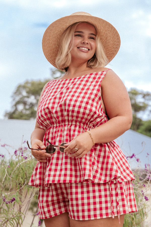 BOTTOMS Rory Shorts - Red Gingham