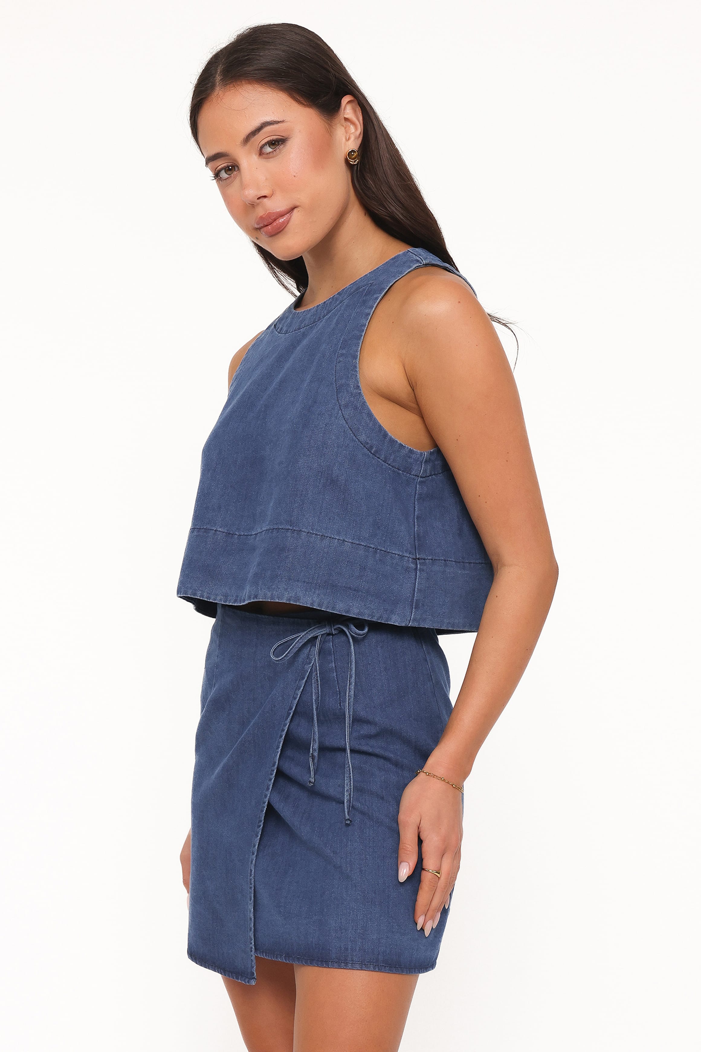 BOTTOMS Siena Wrap Skirt - Denim Wash