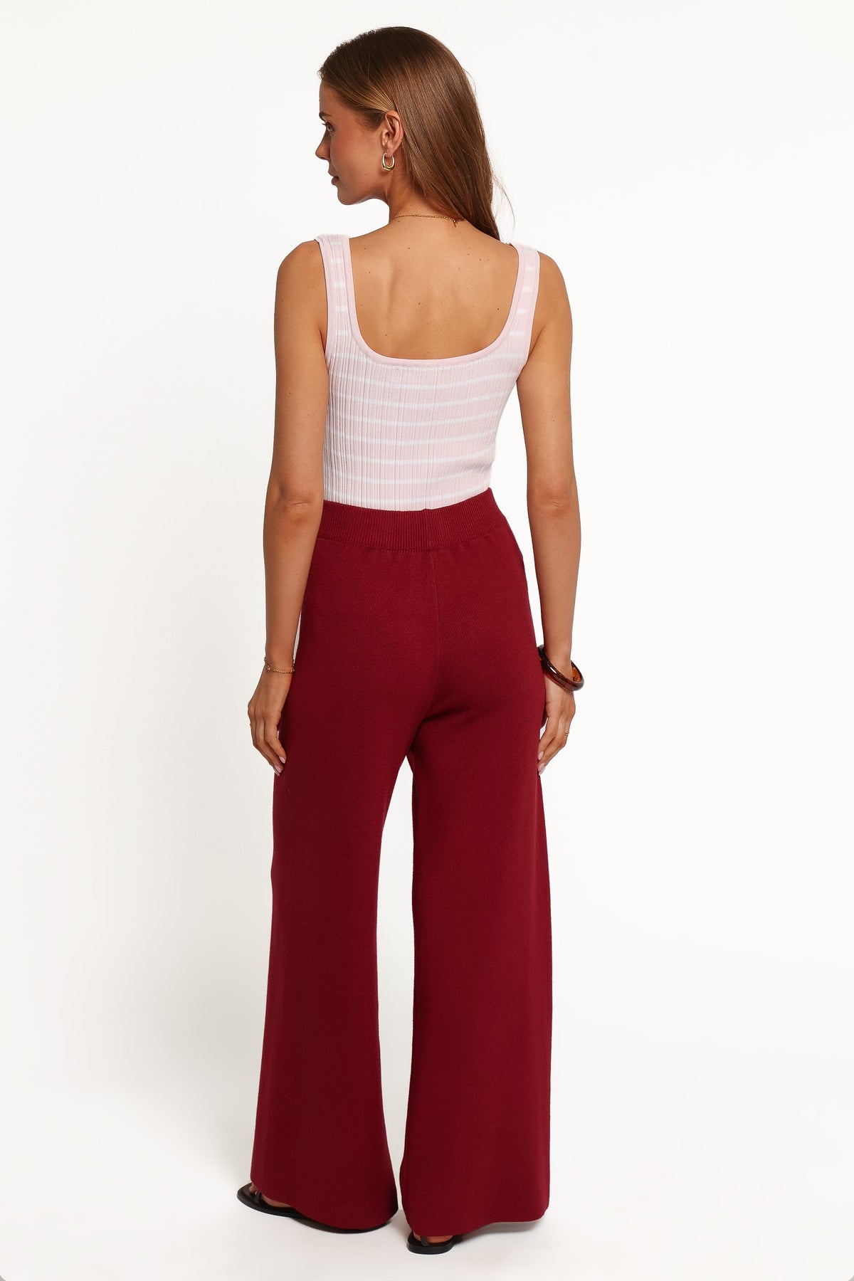 BOTTOMS Tarly Knit Pants - Burgundy