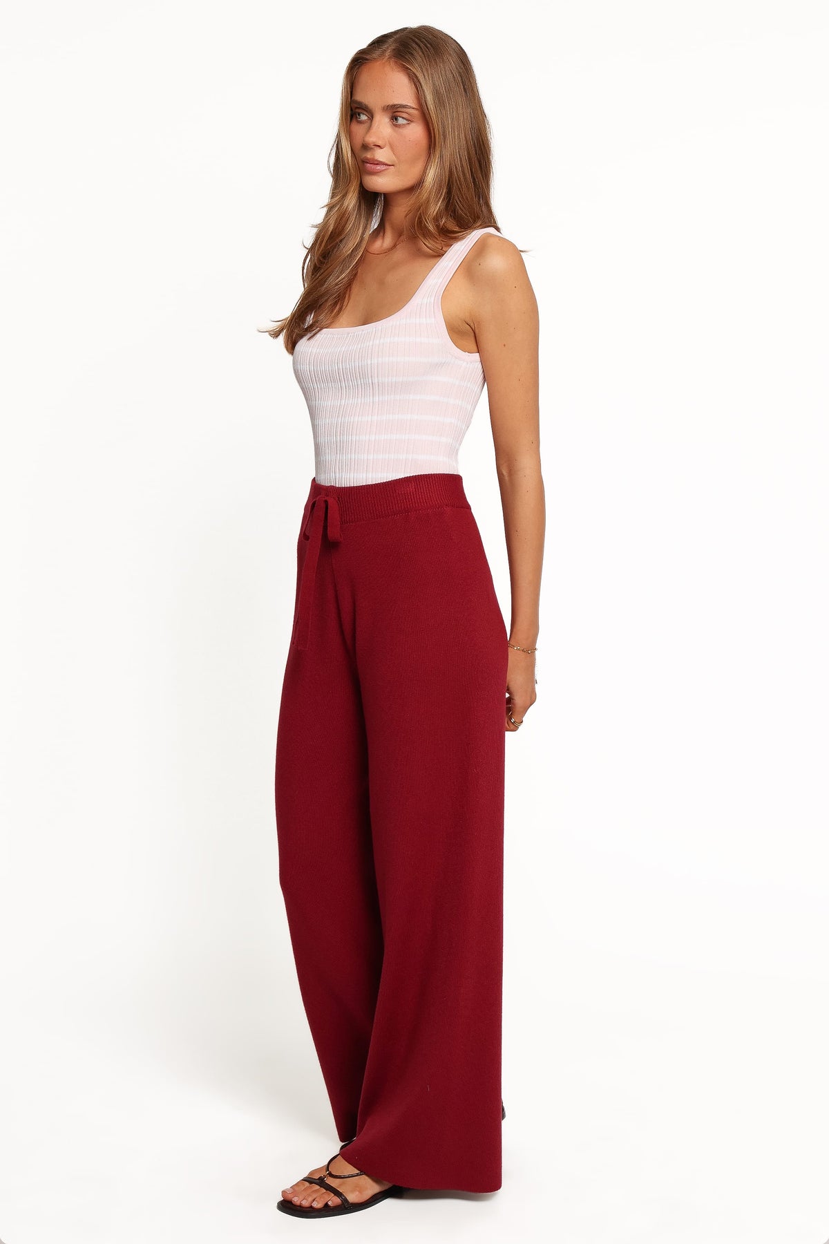 BOTTOMS Tarly Knit Pants - Burgundy