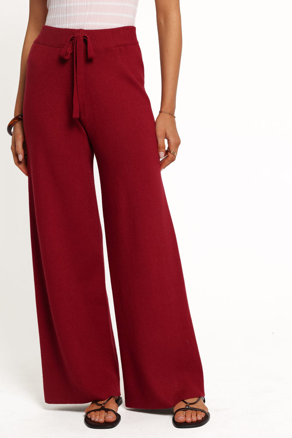 BOTTOMS Tarly Knit Pants - Burgundy