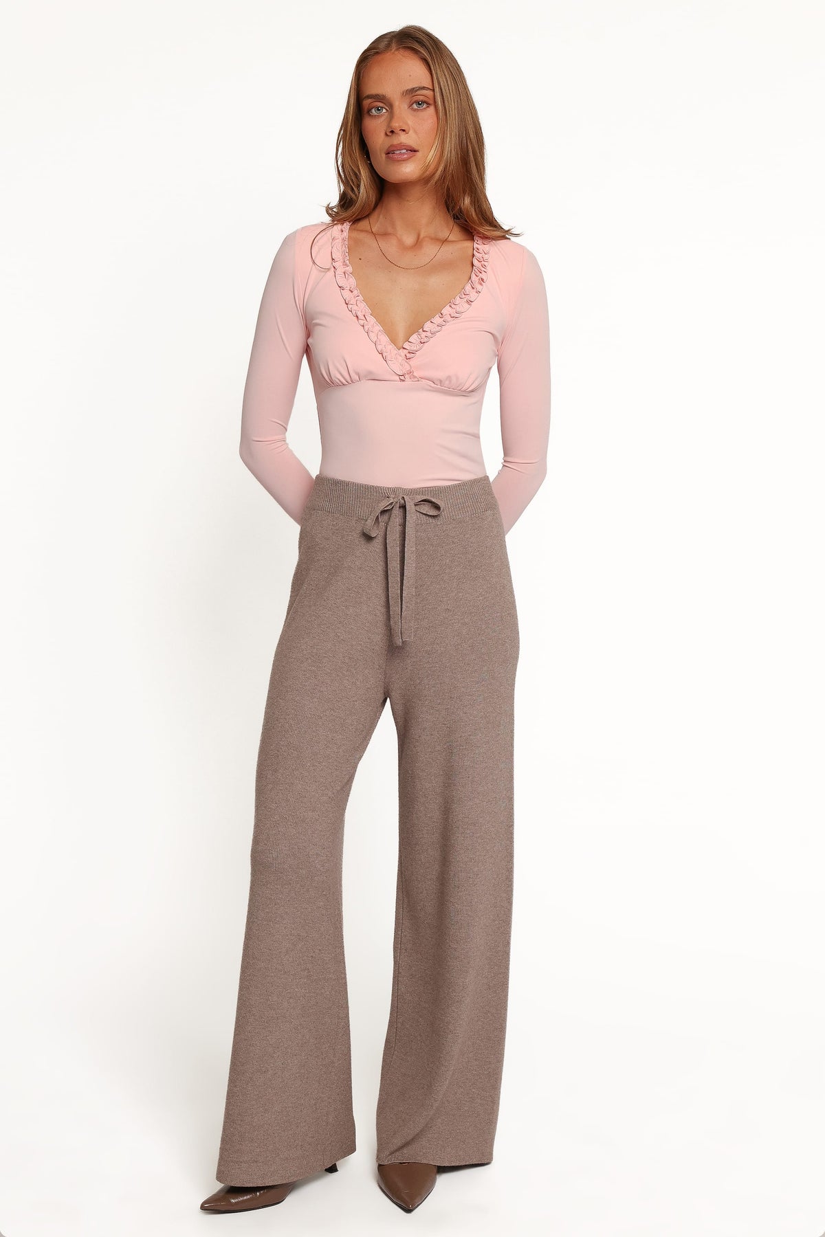 BOTTOMS Tarly Knit Pants - Light Heather Grey