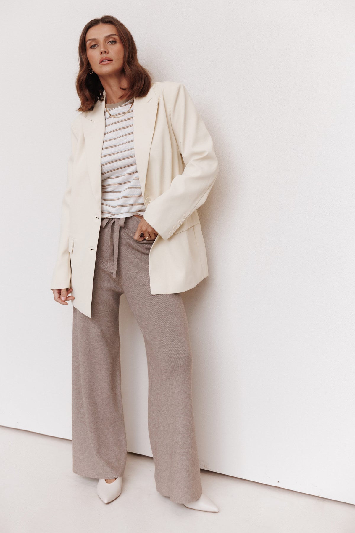 BOTTOMS Tarly Knit Pants - Light Heather Grey