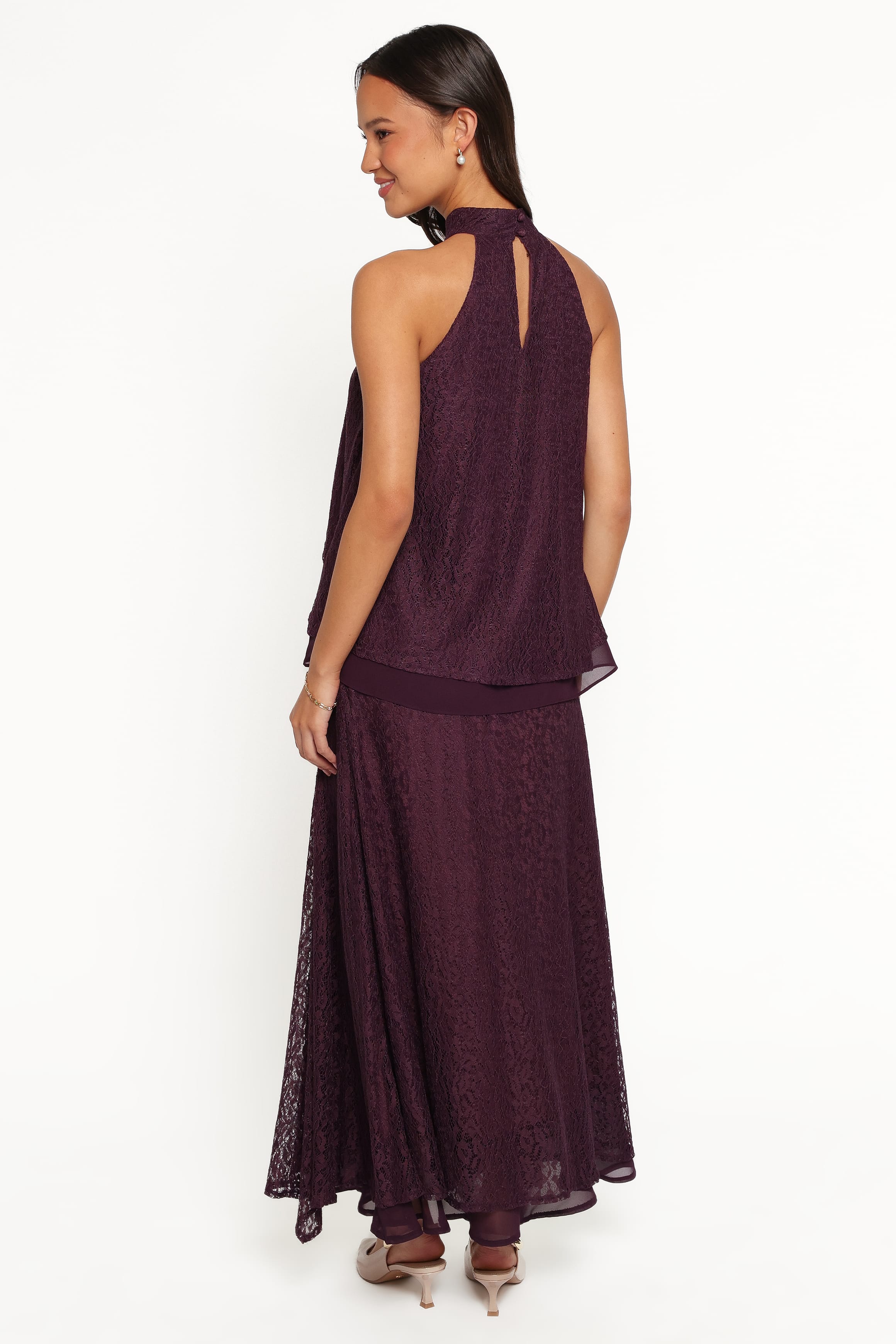 BOTTOMS Tracy Maxi Skirt - Plum Lace