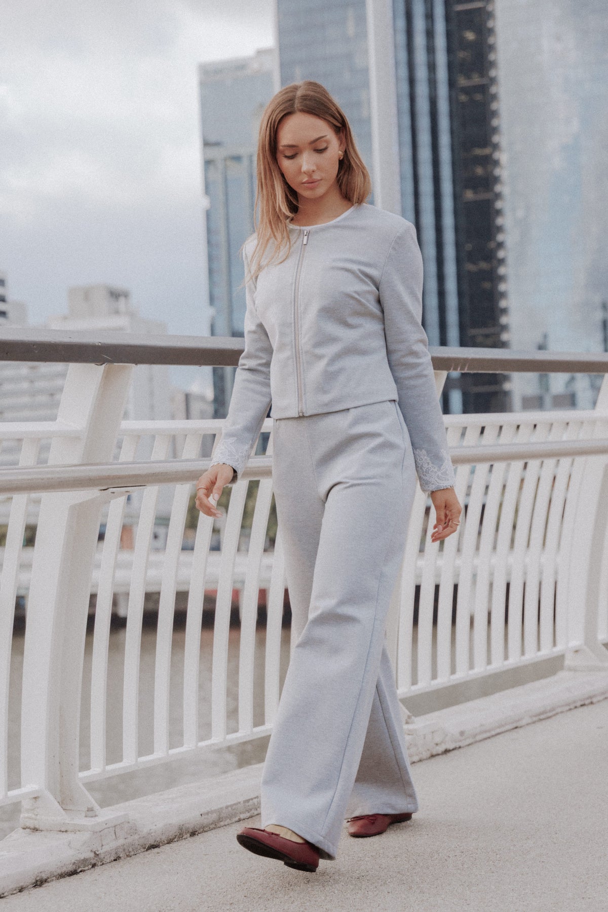 BOTTOMS Tylah Ponte Pants - Heather Grey