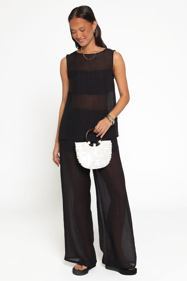 BOTTOMS Vayla Sheer Pant - Black