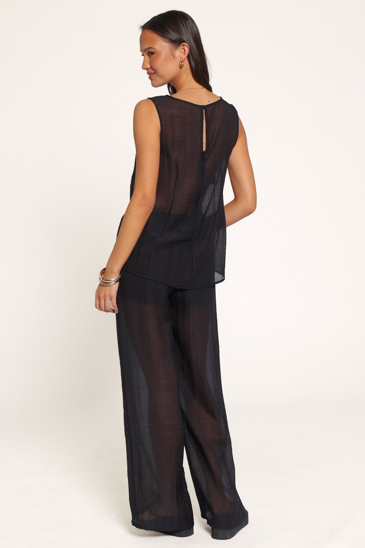 BOTTOMS Vayla Sheer Pant - Black