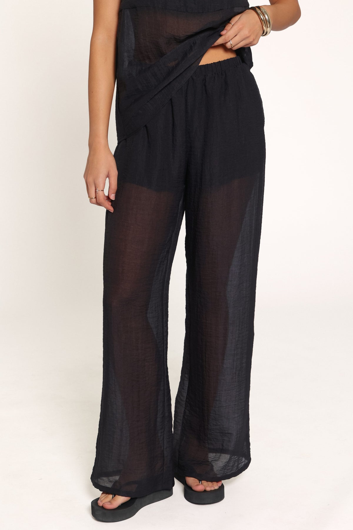 BOTTOMS Vayla Sheer Pant - Black