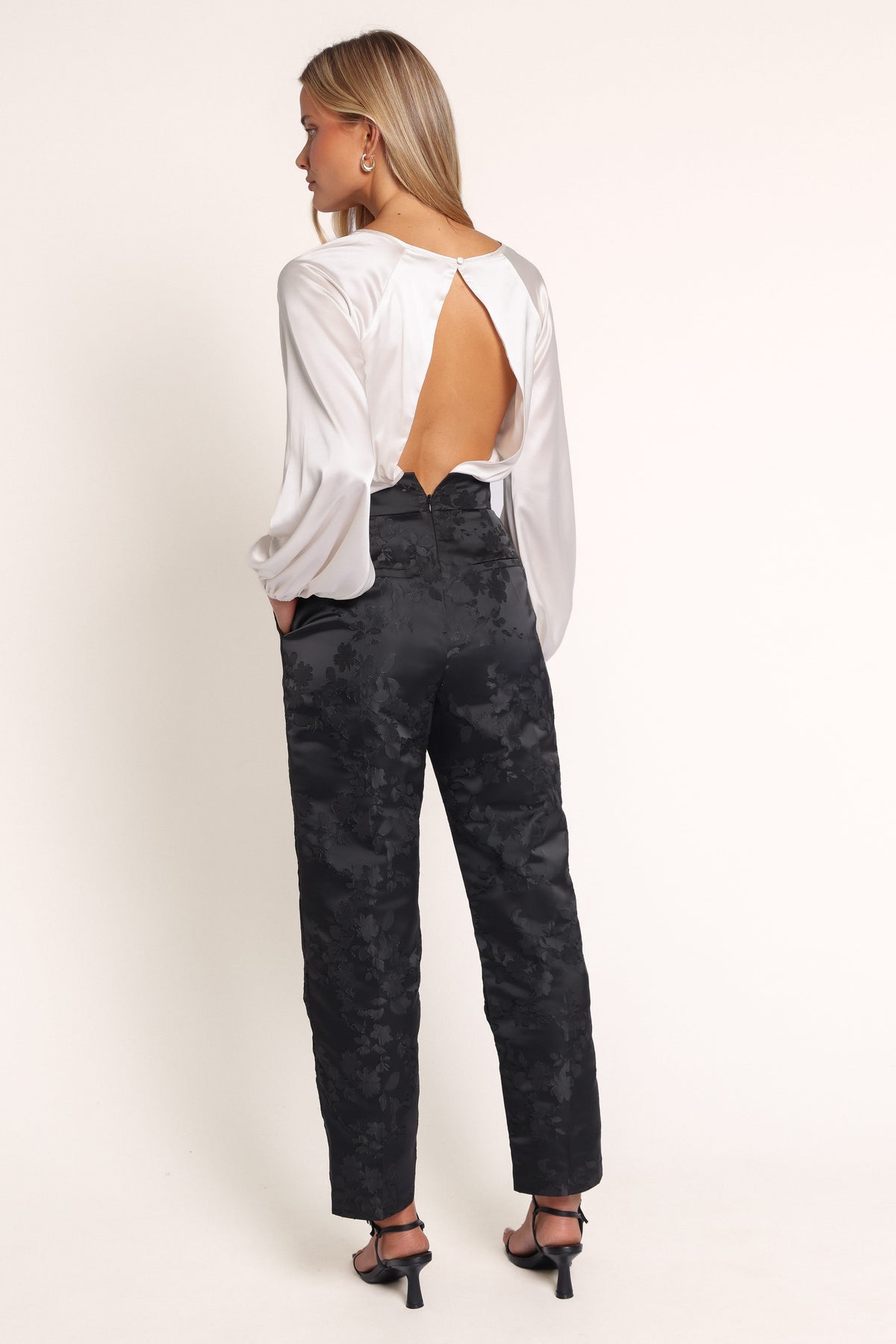 BOTTOMS Welsie Tailored Pant - Black Jacquard