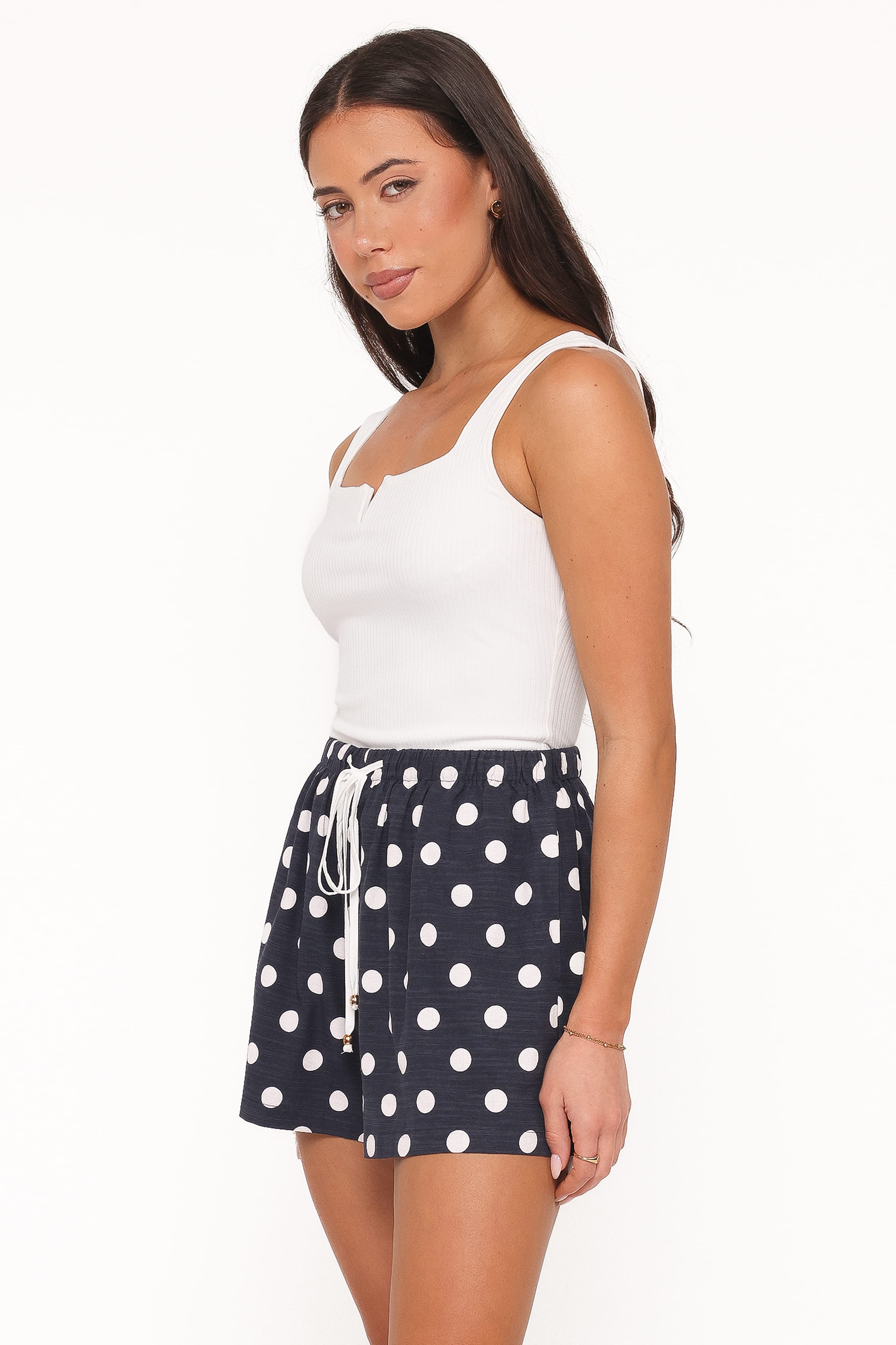 BOTTOMS Wren Short - Navy Polka Dot