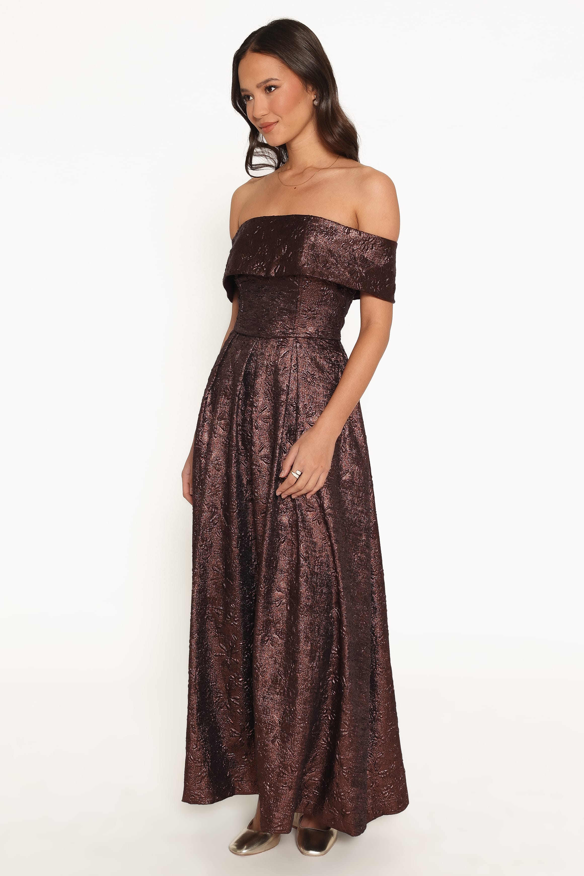 DRESSES Aberdine Maxi Dress - Brown Brocade