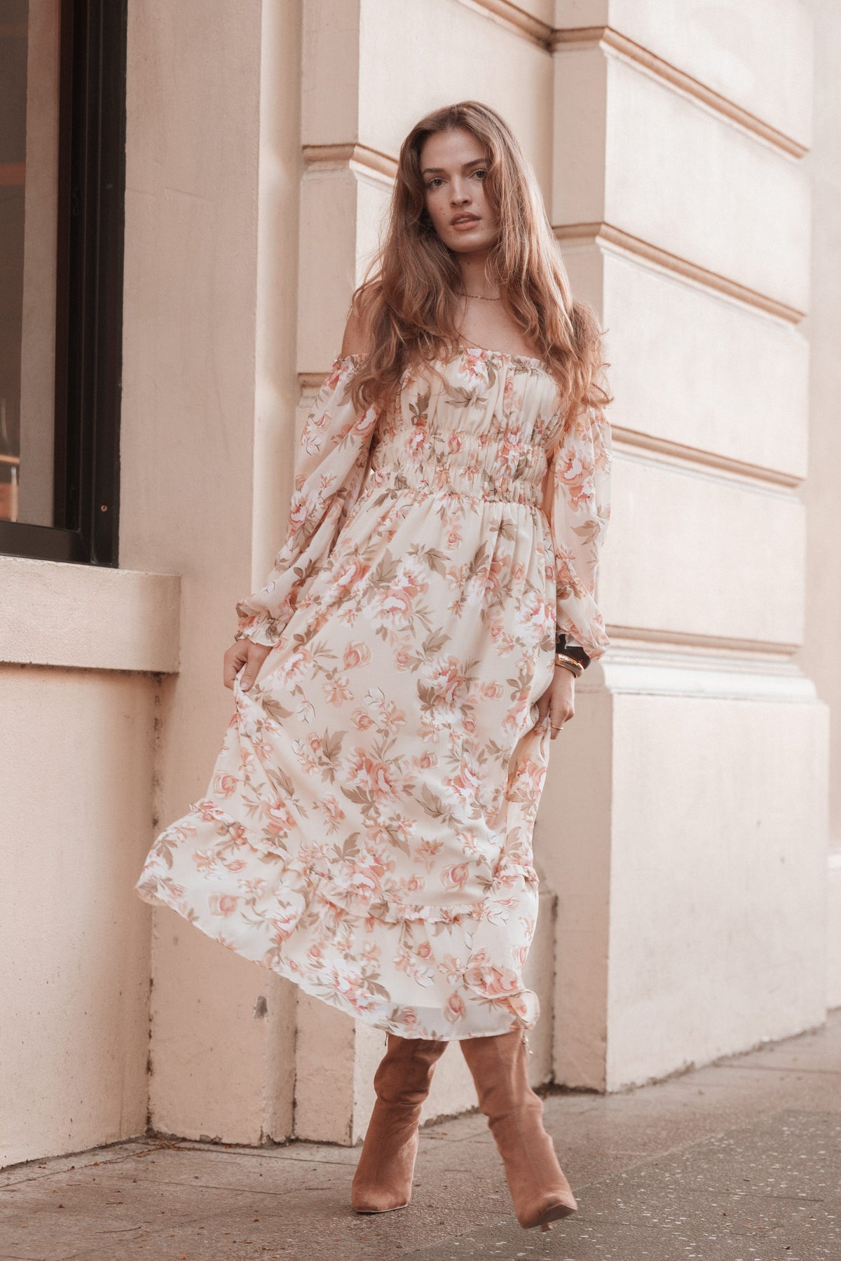 DRESSES Aine Midi Dress - Cream Floral