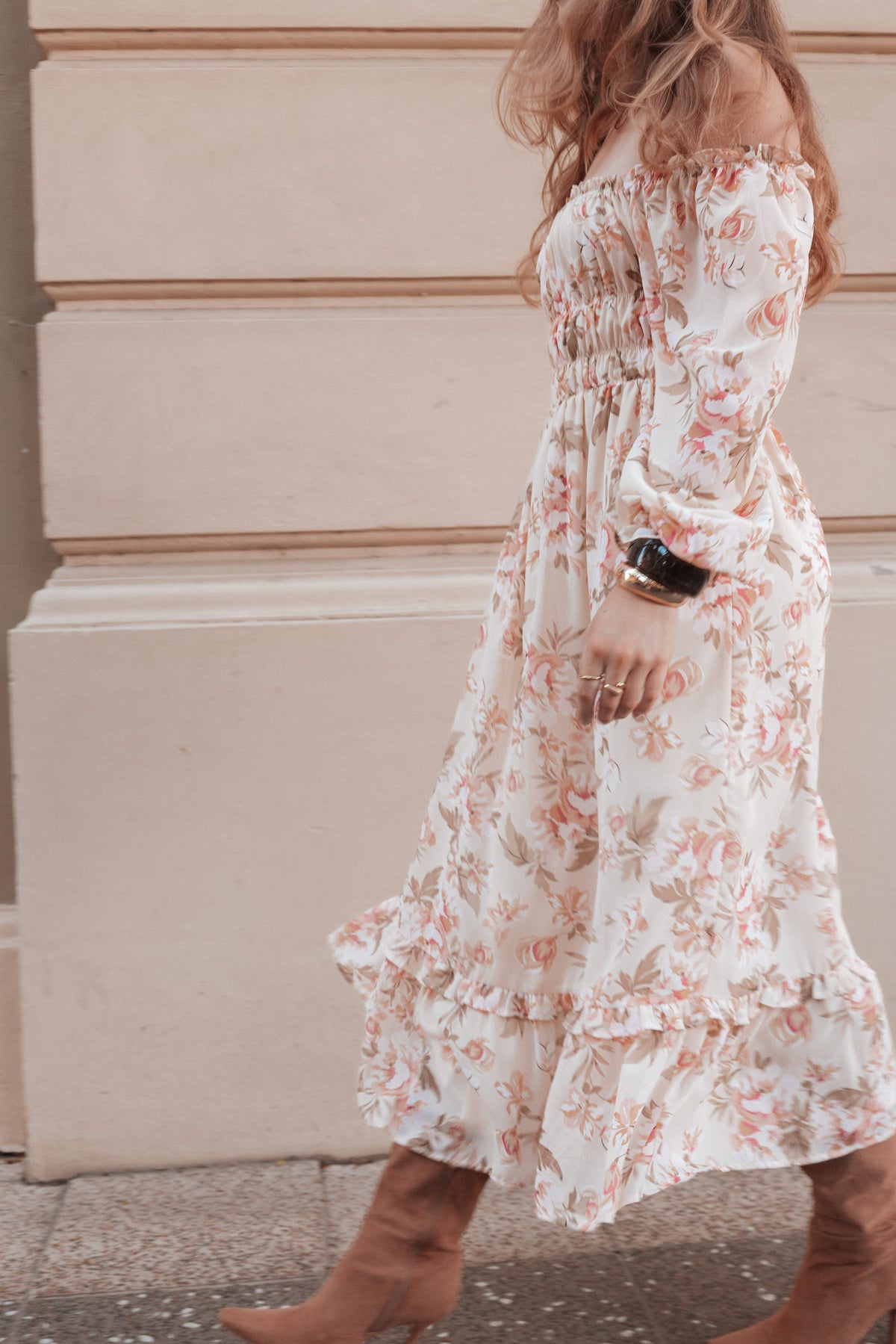 DRESSES Aine Midi Dress - Cream Floral