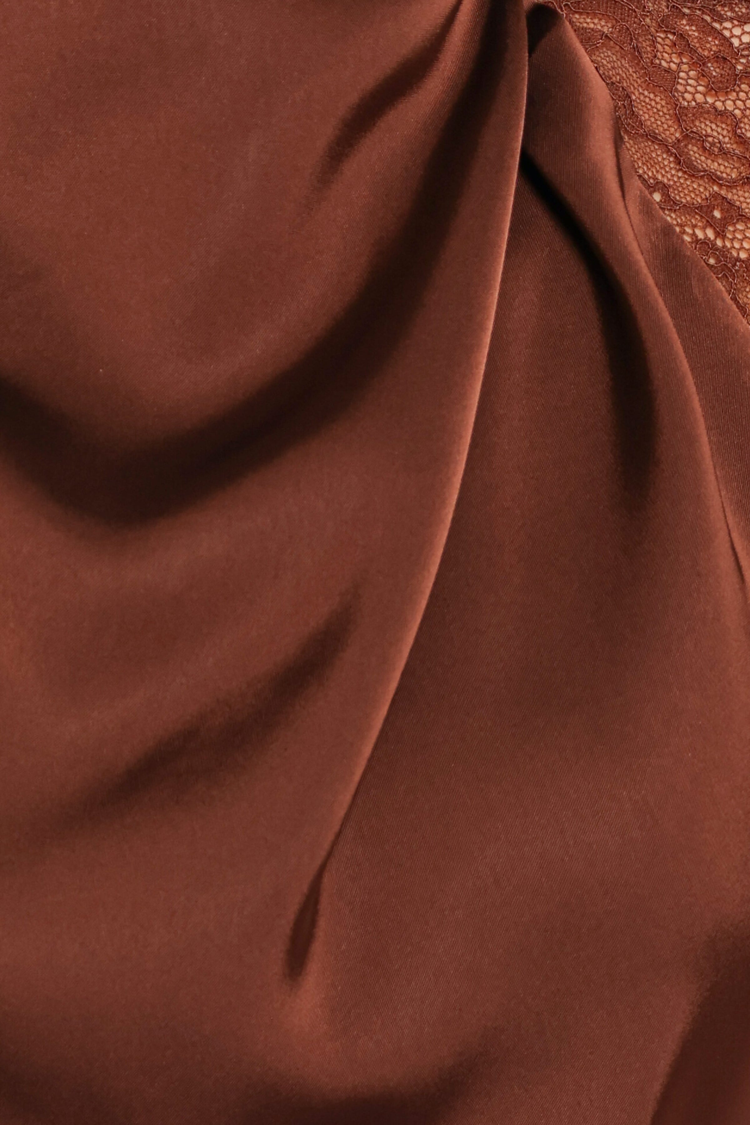 DRESSES Anabelle Halter Neck Lace Maxi Dress - Chocolate Brown