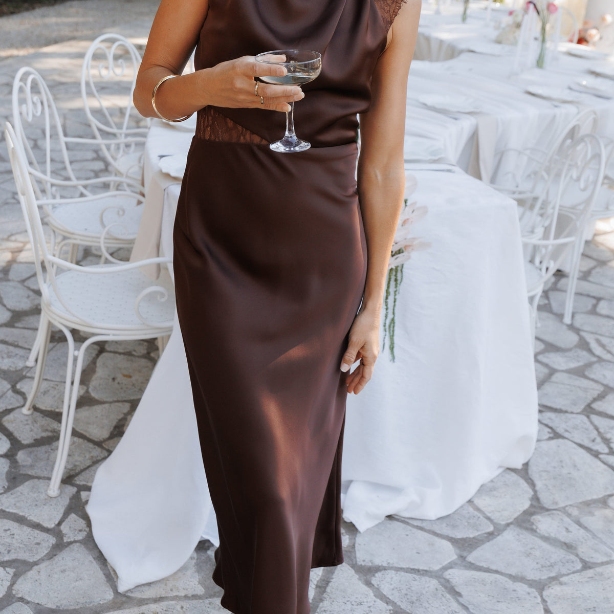 Anabelle Halter Neck Lace Maxi Dress