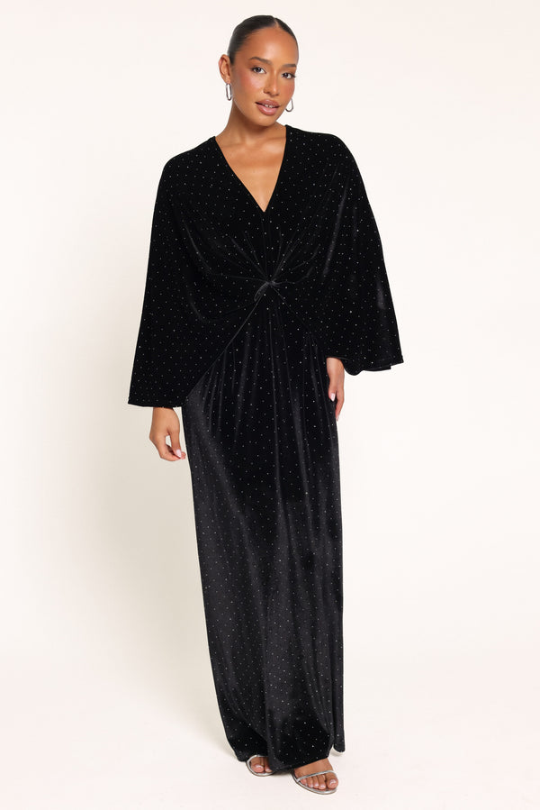DRESSES Andilee Velvet Maxi Dress - Black