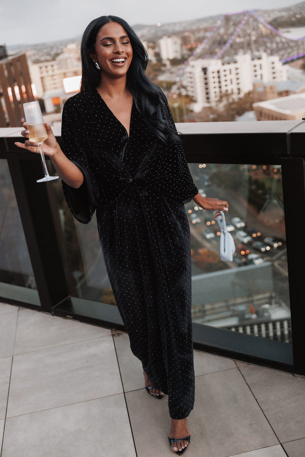 DRESSES Andilee Velvet Maxi Dress - Black