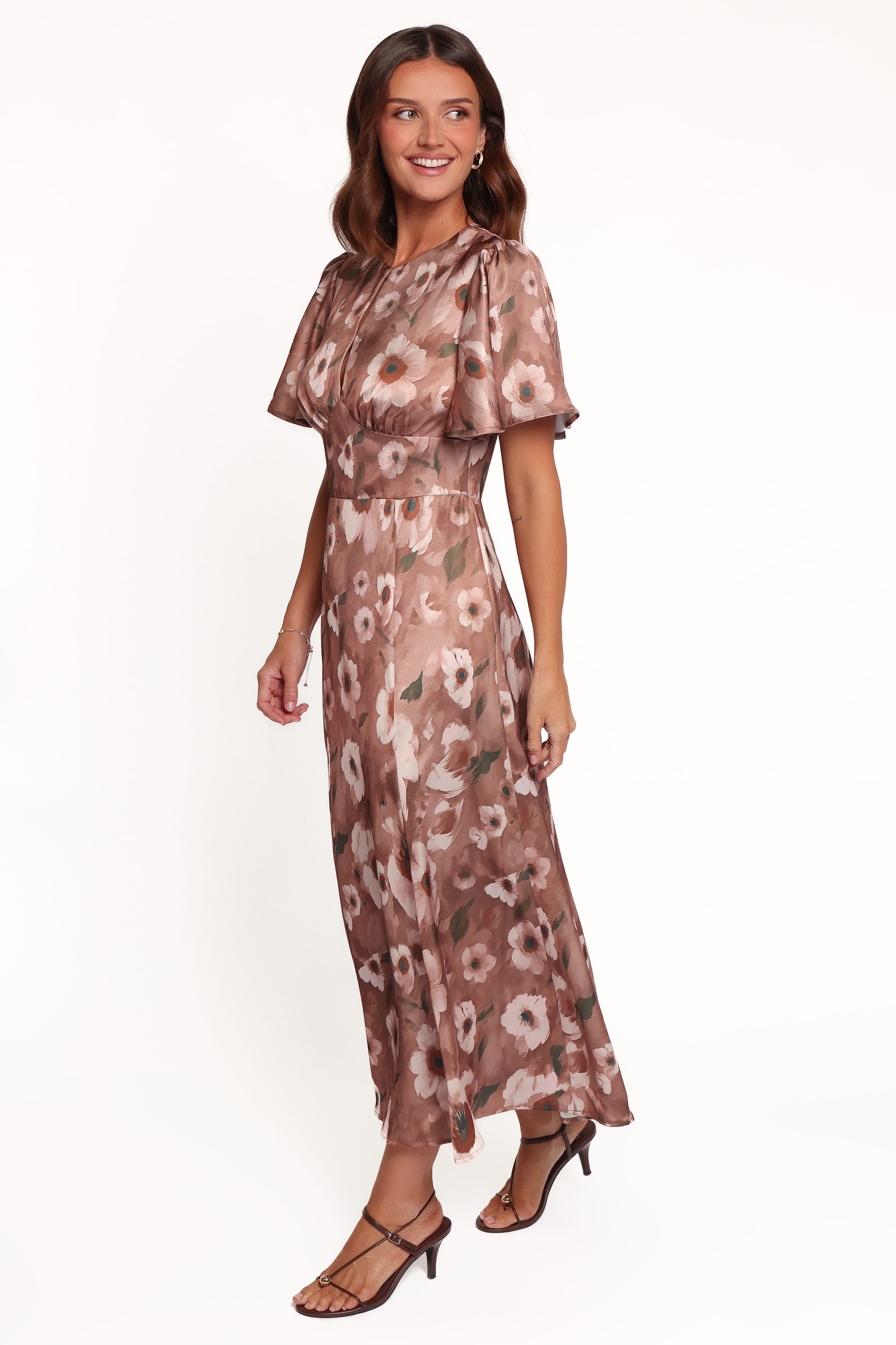DRESSES Barluin Midi Dress - Brown Floral