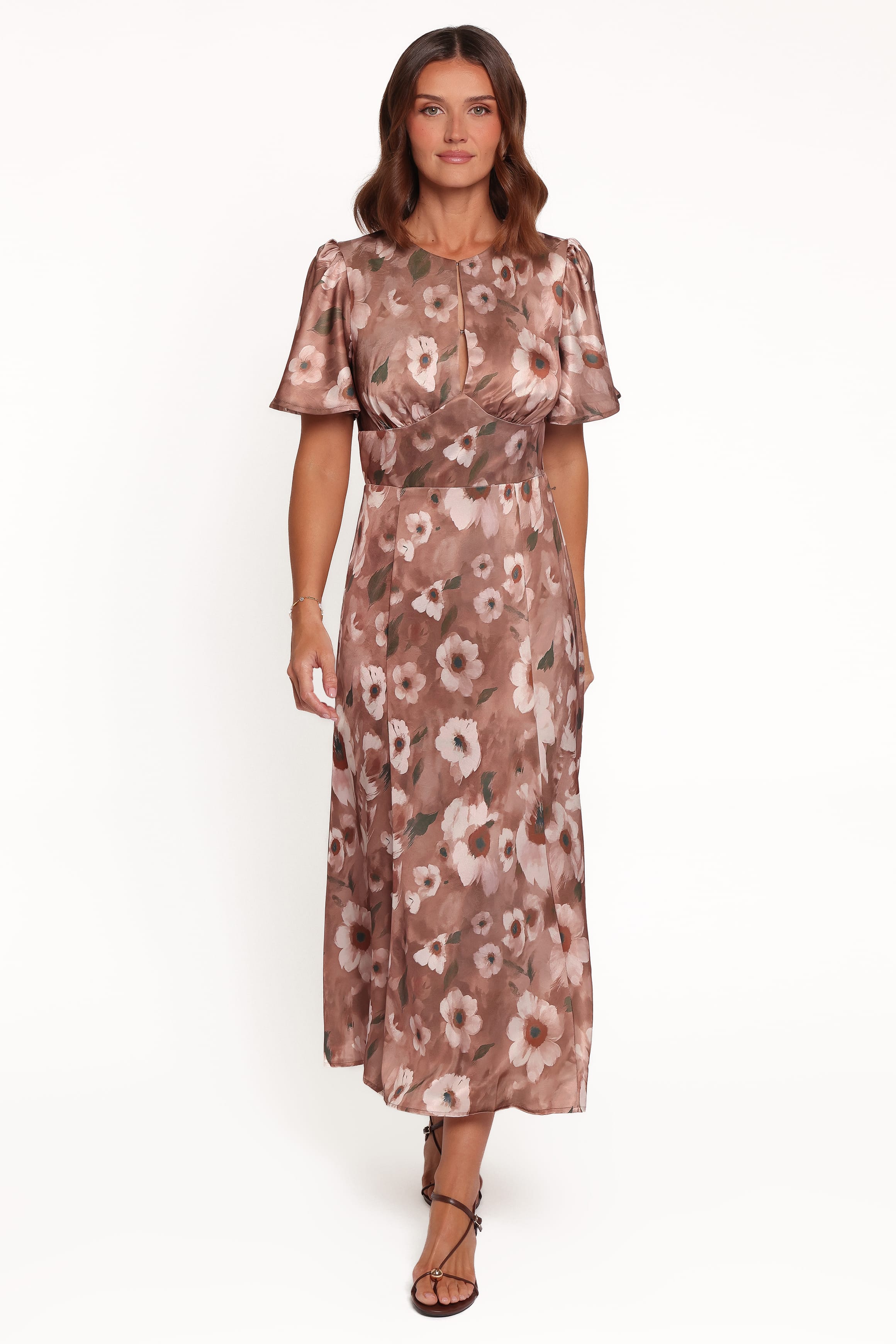 DRESSES Barluin Midi Dress - Brown Floral