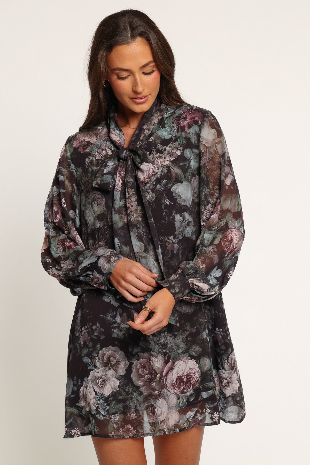 DRESSES Baylie Long Sleeve Mini Dress - Black Rose