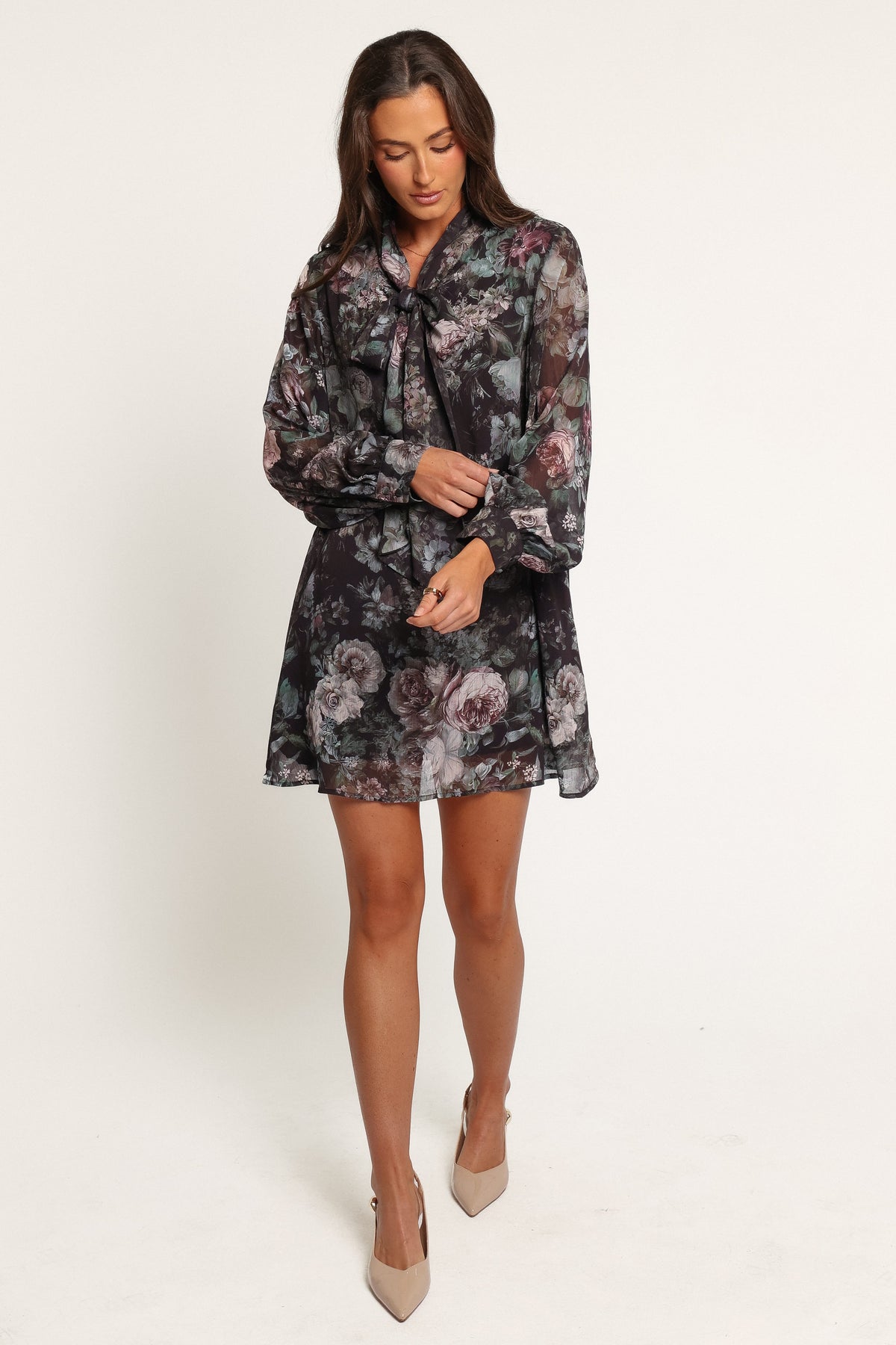DRESSES Baylie Long Sleeve Mini Dress - Black Rose
