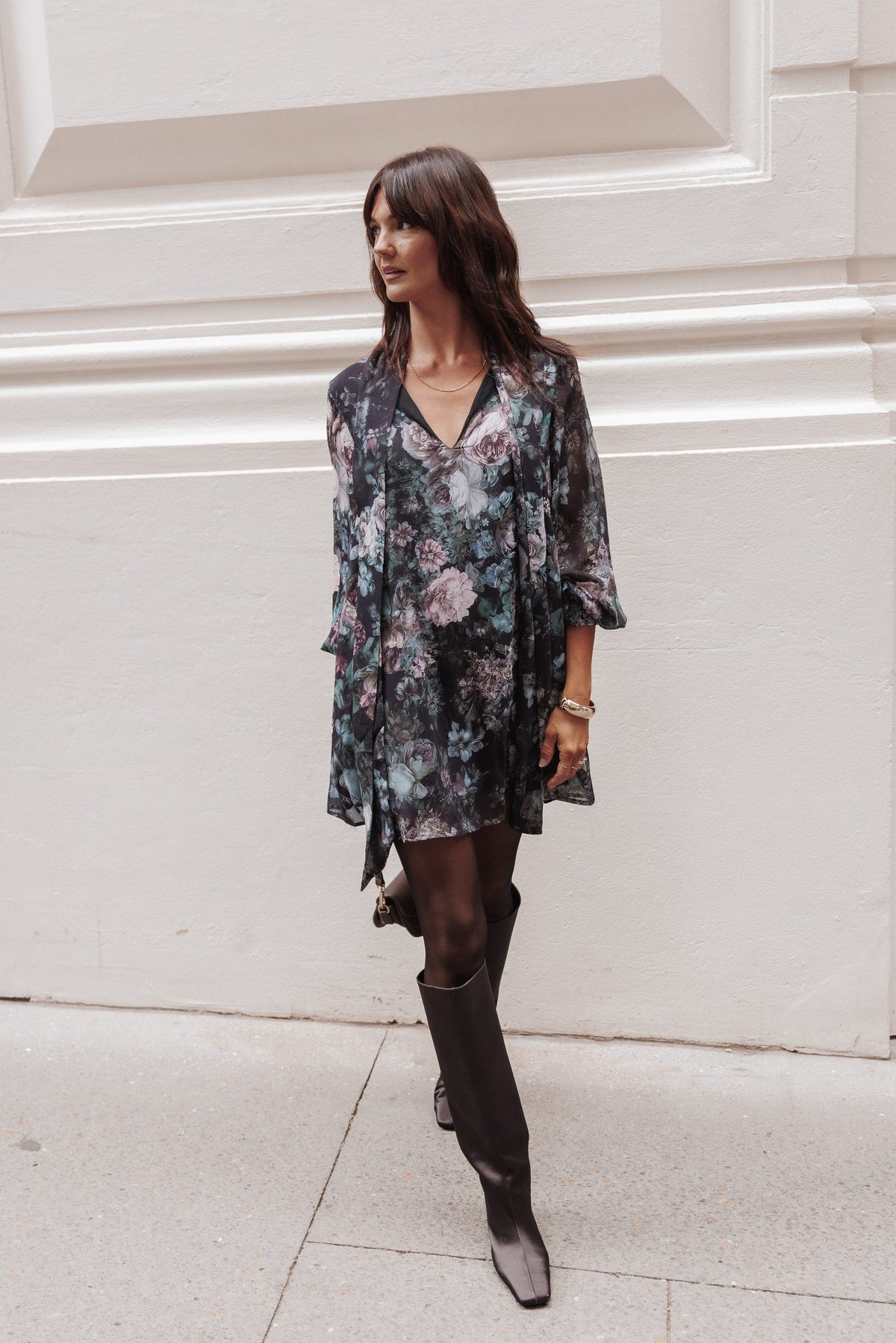 DRESSES Baylie Long Sleeve Mini Dress - Black Rose