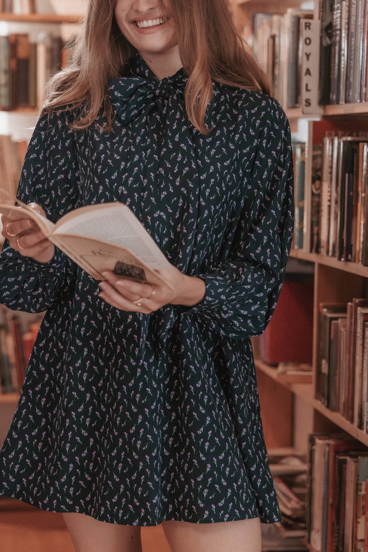 DRESSES Baylie Long Sleeve Mini Dress - Navy Tulip Floral