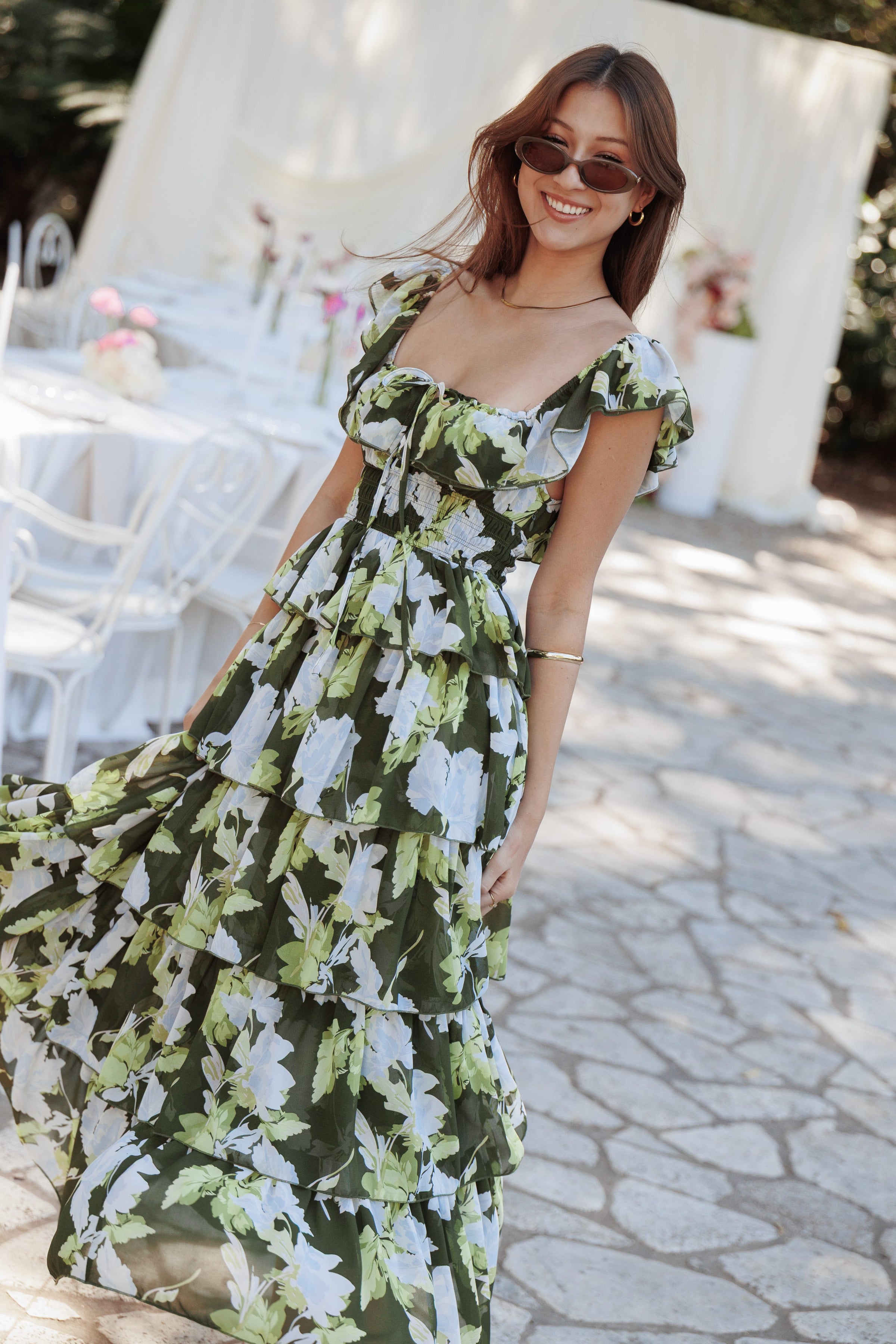 DRESSES Belle Maxi Dress - Green Floral
